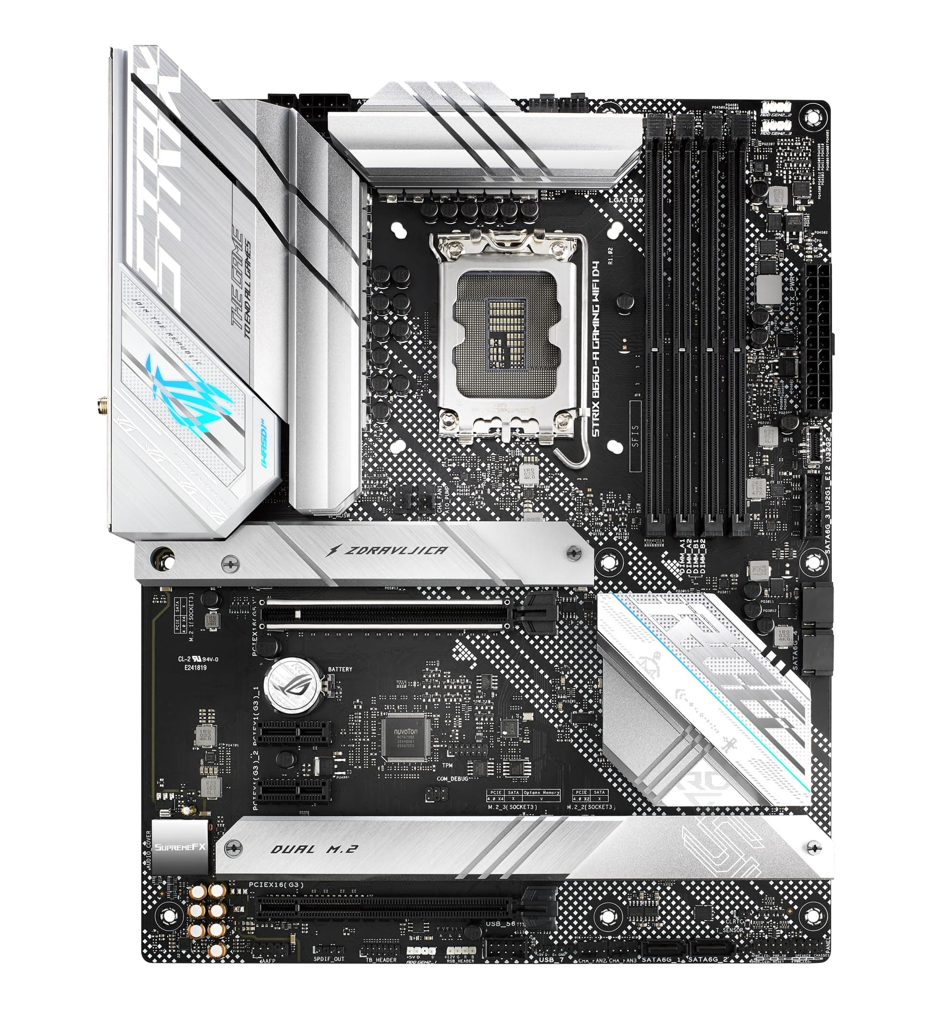 ASUS ROG Strix B660-A Gaming WiFi D4 Mainboard Sockel Intel LGA 1700 (Intel B660, ATX, DDR4 Speicher, PCIe 5.0, WiFi 6, 3X M.2, Aura Sync) Bild 3