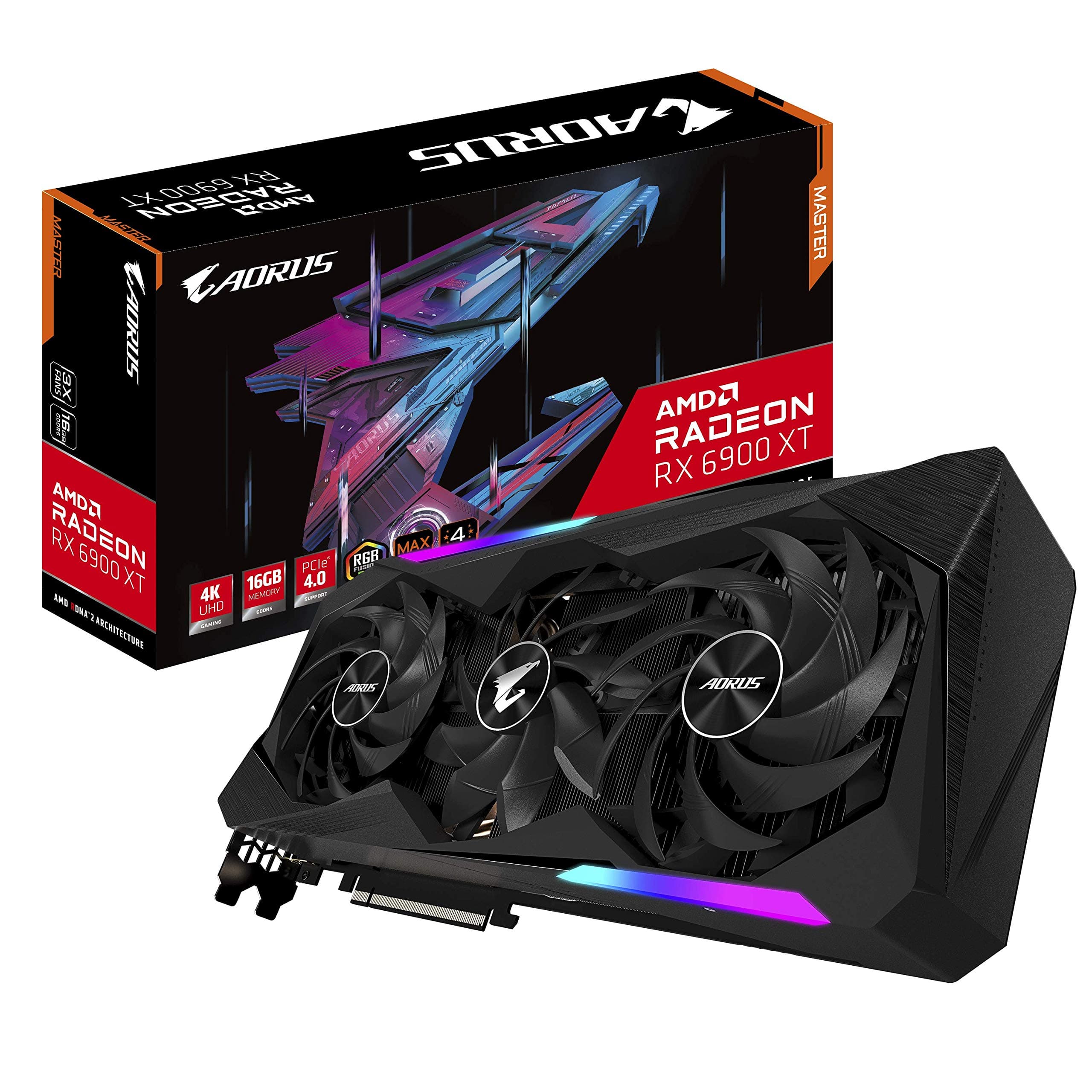 Gigabyte AORUS Radeon RX 6900 XT Master Grafikkarte, 16 GB, GV-R69XTAORUS M-16GD, One Size Bild 2