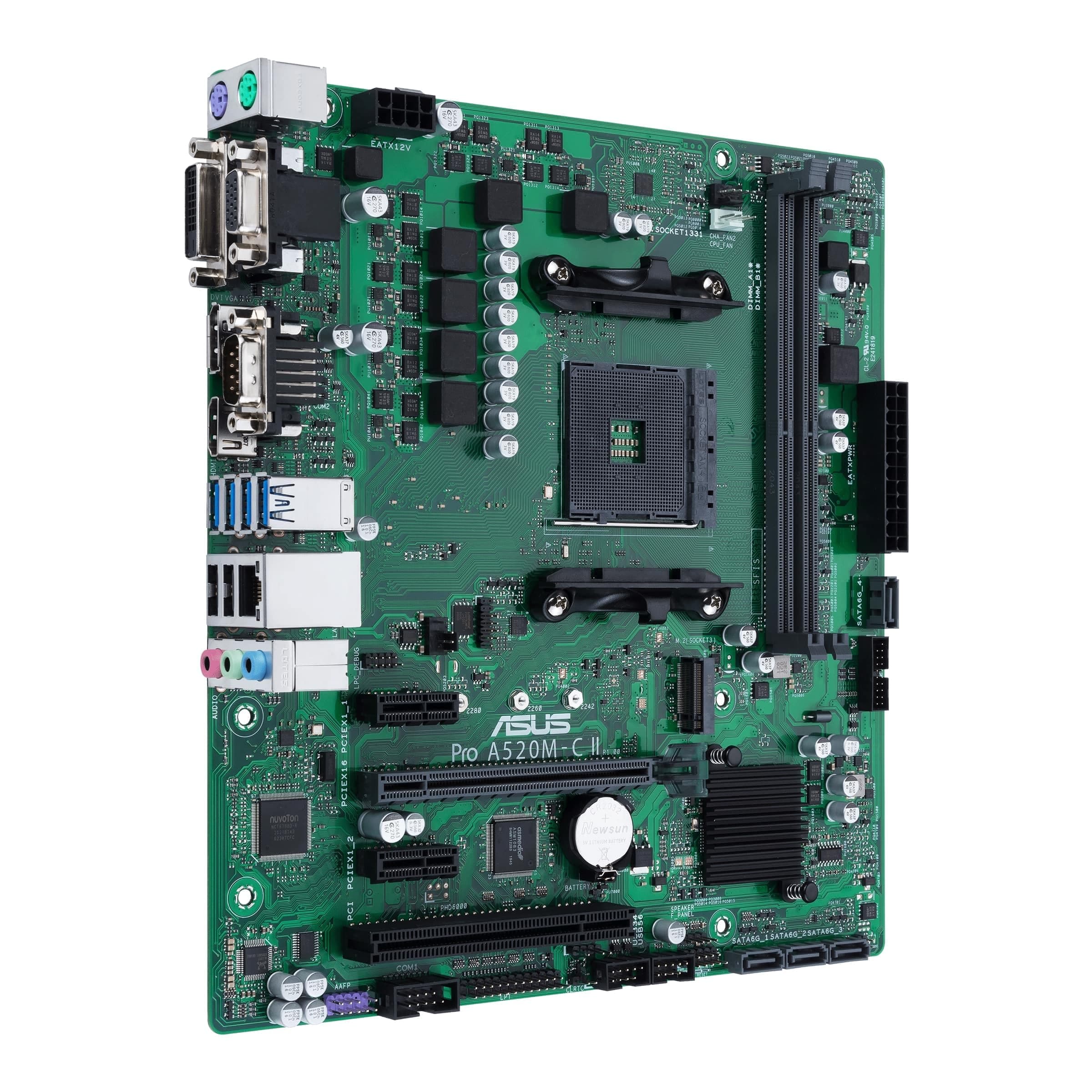 ASUS PRO A520M-C II/CSM Business Mainboard Sockel AMD AM4 (mATX, LPC Debug Header, ASUS Control Center Express, unterstützt SMBUS-Header, Remote IT Management) Bild 7
