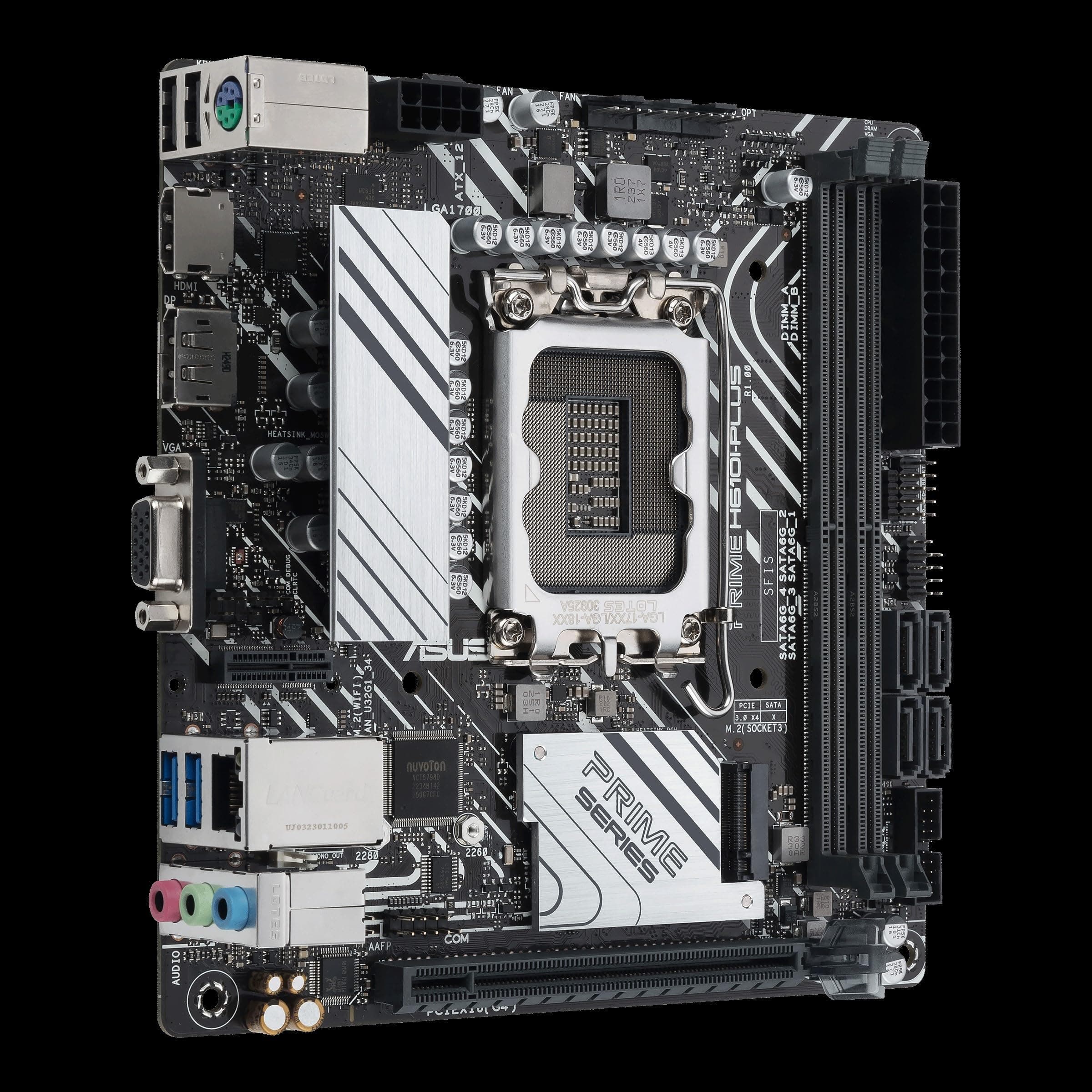 ASUS Prime H610I-PLUS-CSM (Intel H610 Mini-ITX-Mainboard mit DDR5 5600, PCIe 4.0, M.2-Steckplatz, Intel 1 Gb Ethernet, DisplayPort, HDMI, D-Sub, USB 3.2 Gen 1-Ports, SATA 6 Gbps, COM-Header) Bild 6