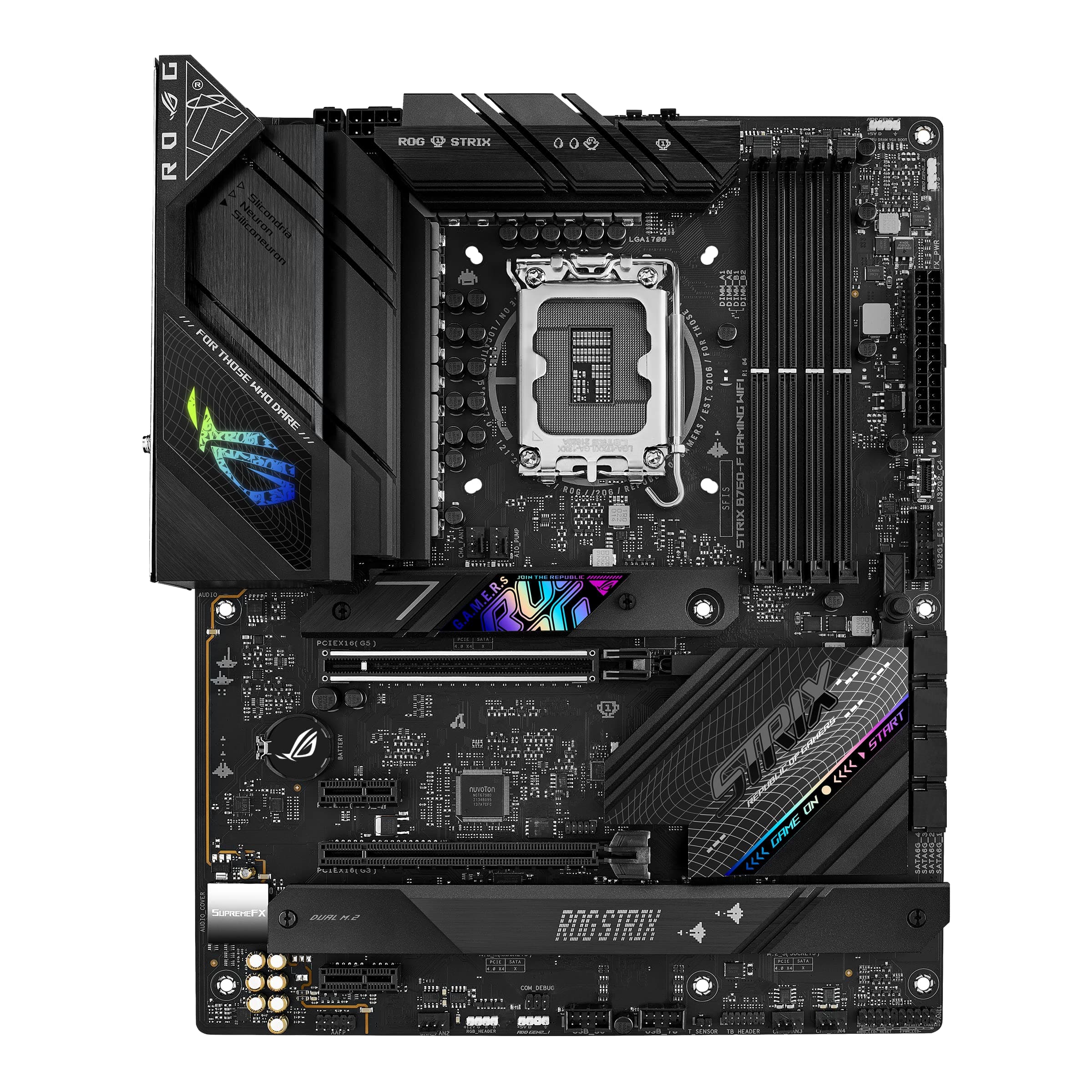 ASUS ROG Strix B860-F Gaming WiFi Mainboard Sockel Intel LGA 1851 (Intel B860, ATX, DDR5 Speicher, PCIe 5.0, WiFi 7, 3X PCIe 4.0 M.2, Aura Sync) Bild 2
