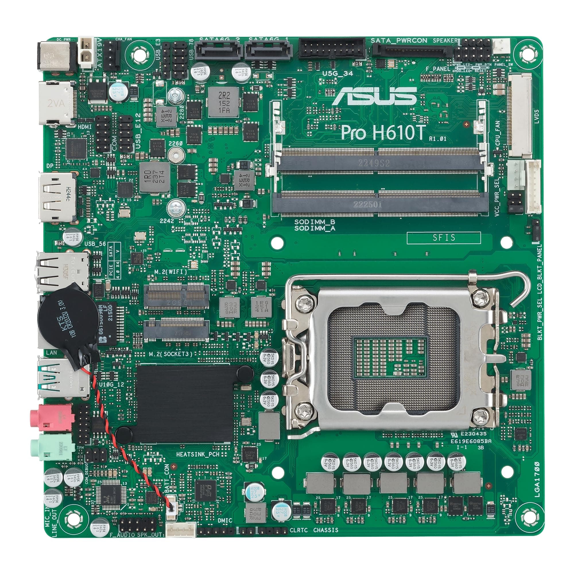 ASUS PRO H810T-CSM Business Mainboard Sockel Intel LGA 1851 (Thin Mini-ITX, PCIe 5.0 M.2, DDR5 SO-DIMM, Q-LED Core, COM-Debug Header, Control Center Express) Bild 3
