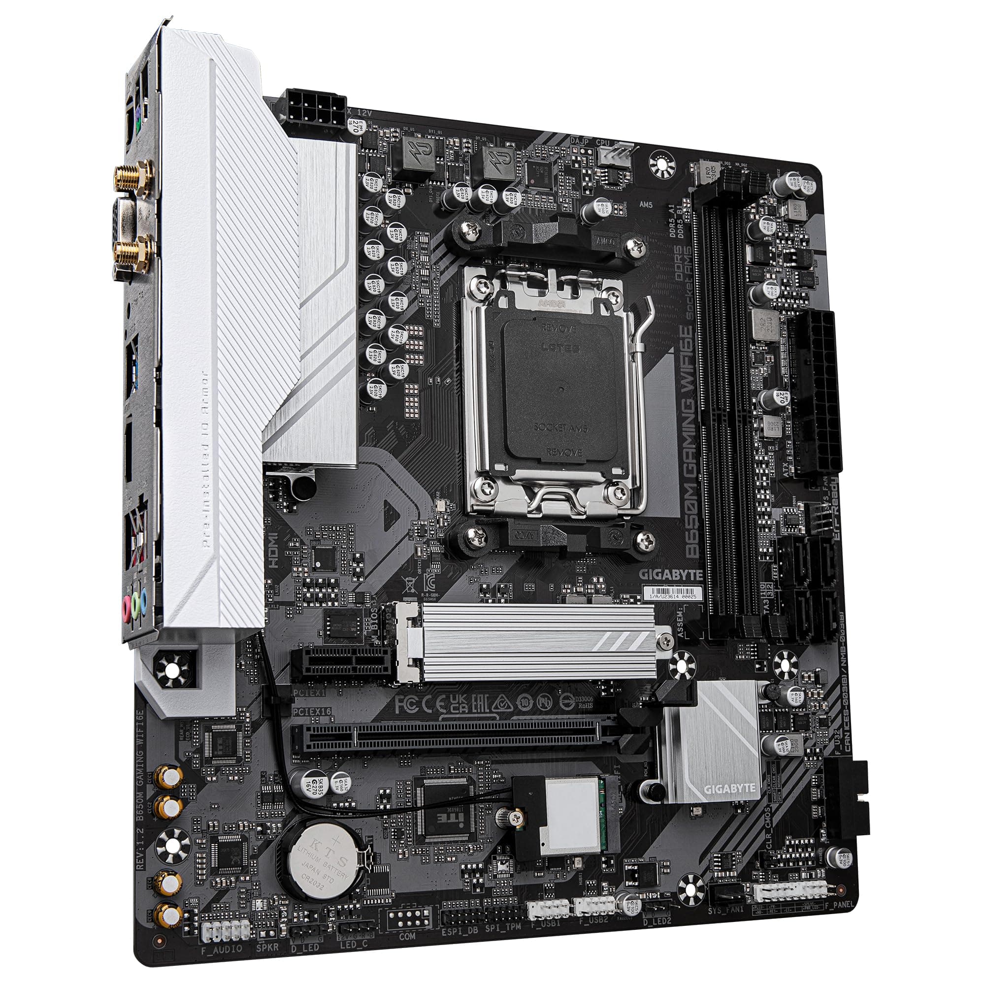 GIGABYTE B650M Gaming WIFI6E Mainboard - AMD Ryzen 9000 Serie CPUs, 5+2+2 Phasen VRM, bis zu 6400 MHz DDR5 (OC), 1xPCIe 4.0 M.2, 2,5 GbE LAN, WiFi 6E, USB 3.2 Gen 1 Bild 5
