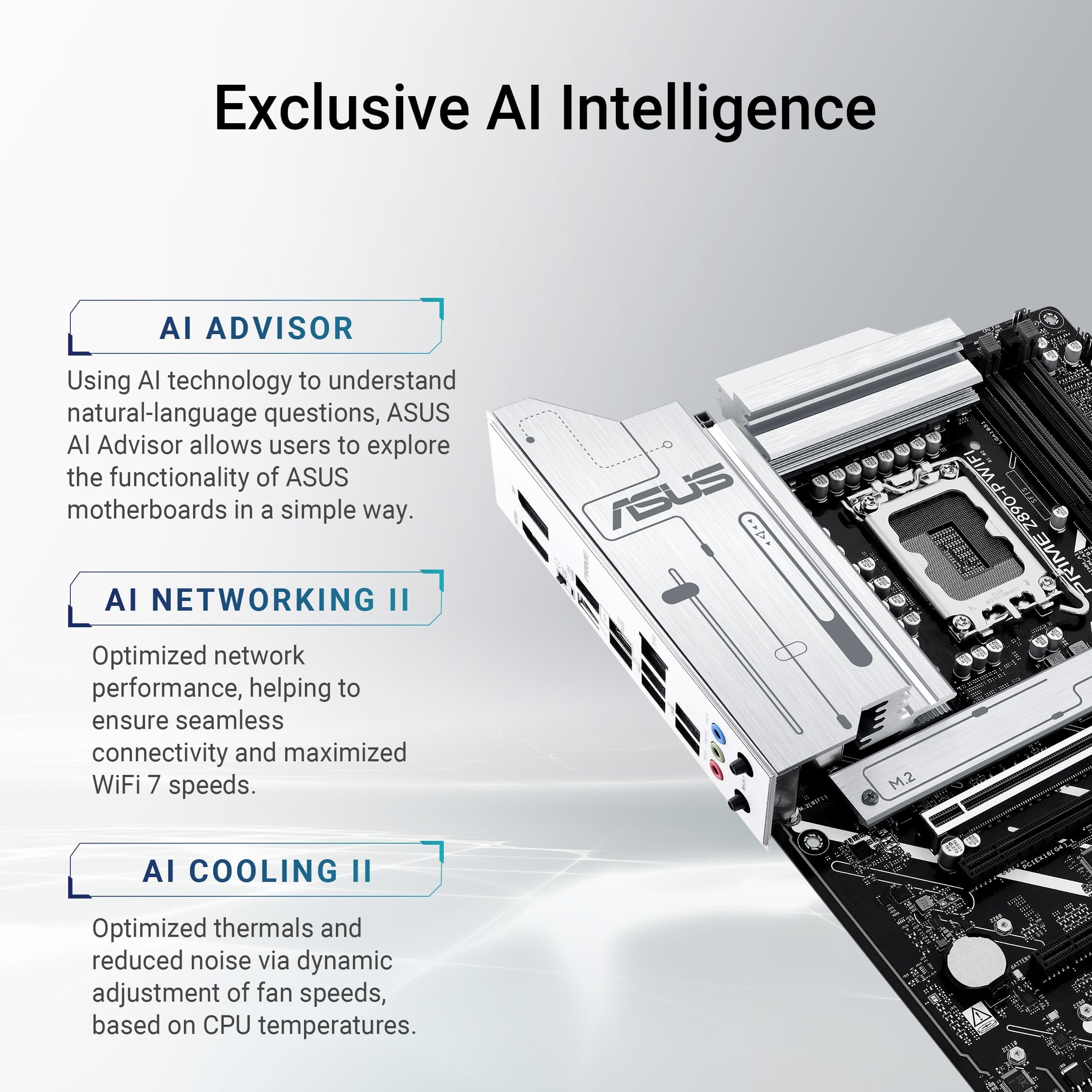 ASUS Prime Z890-P WiFi Gaming Mainboard Sockel Intel LGA1851 (ATX, DDR5, PCIe 5.0, 4X M.2, DisplayPort, HDMI, Advanced AI, Aura Sync, WiFi 7, PCIe Slot Q-Release) Bild 3