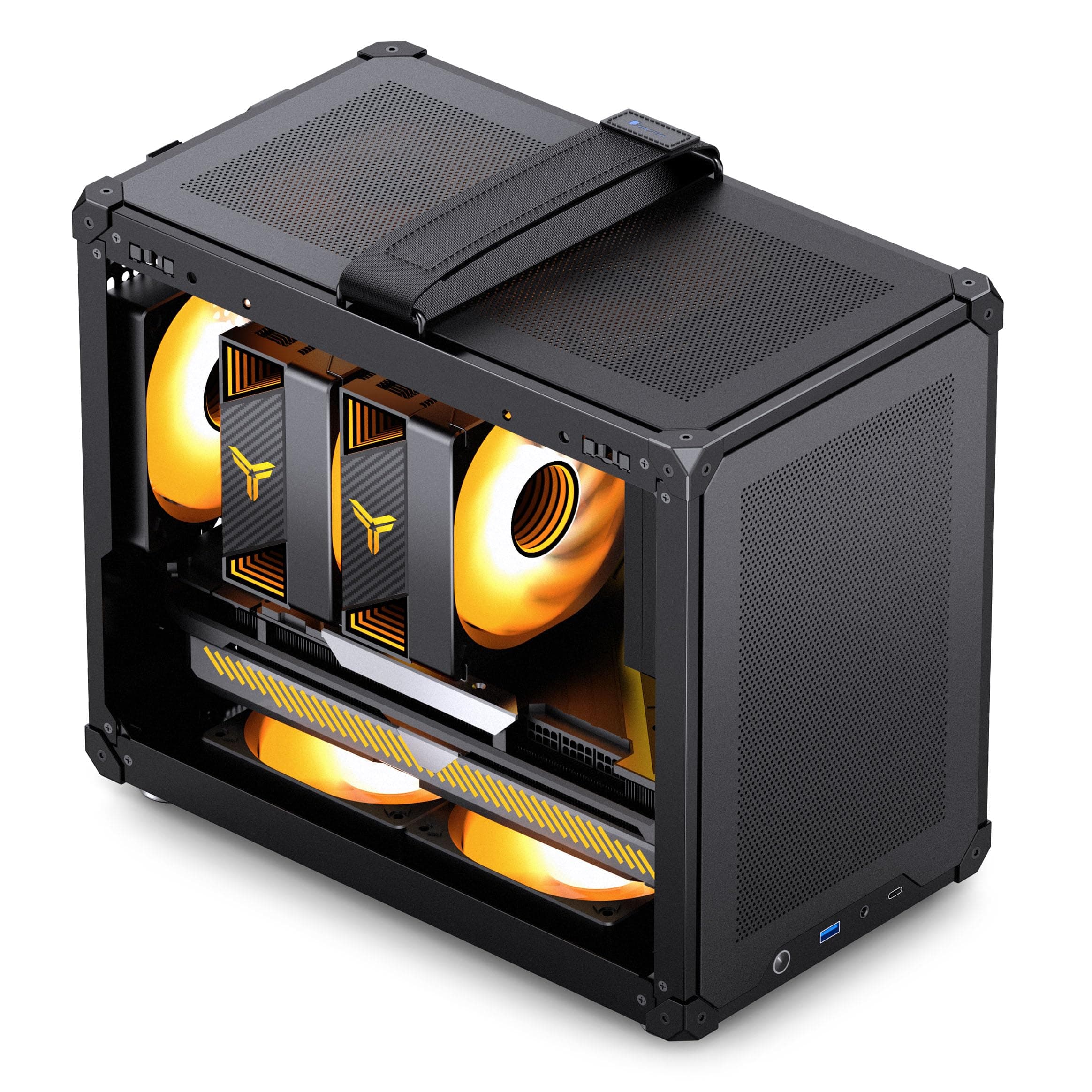 Jonsbo C6 MAX PC-Gehäuse Schwarz – kompaktes mATX Case mit Tragegriff, Airflow-Mesh, Platz für GPU bis 335mm, CPU-Kühler bis 170mm, 5 Lüfterplätze Bild 5