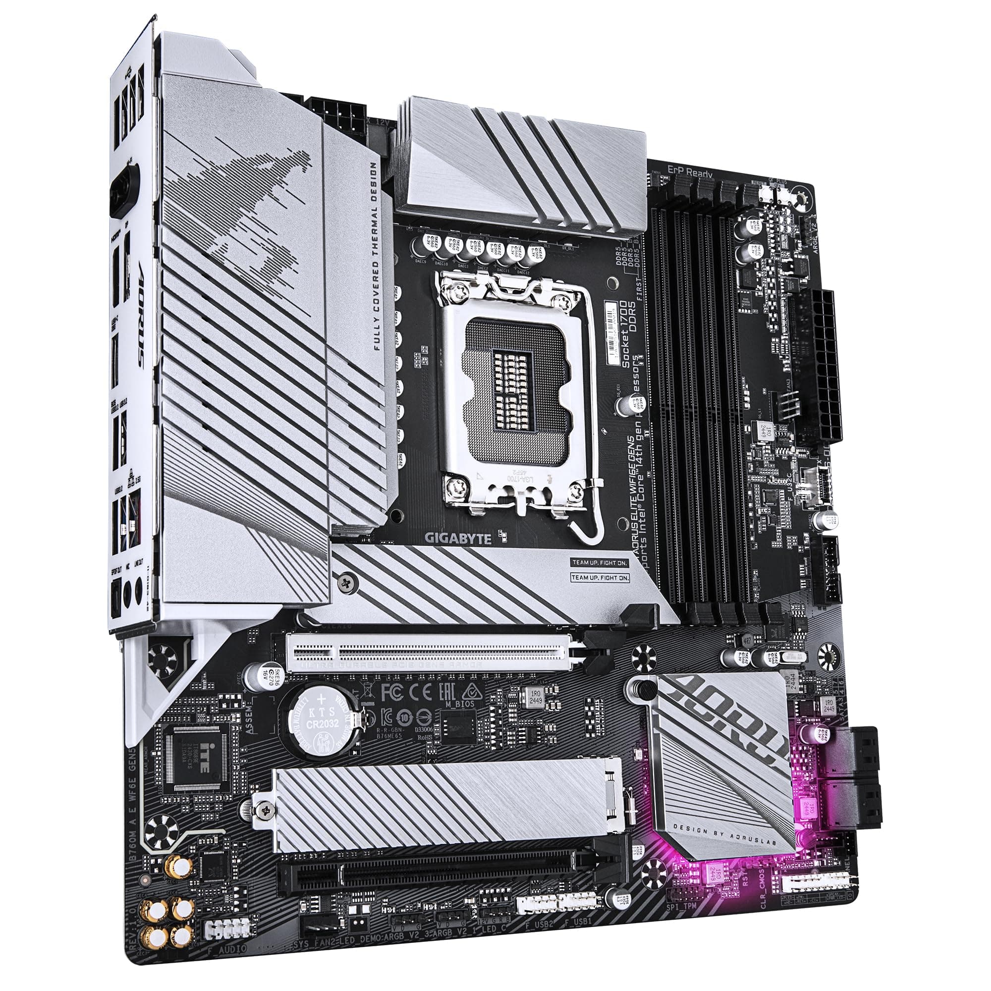GIGABYTE B760M AORUS Elite WIFI6E GEN5 Mainboard – Unterstützt Intel Core Prozessoren der 14. Generation, 12+1+1 Phasen Digital-VRM, bis zu 5600 MHz DDR5, 2 x PCIe 4.0 M.2, Wi-Fi 6E, 2.5 GbE LAN Bild 5