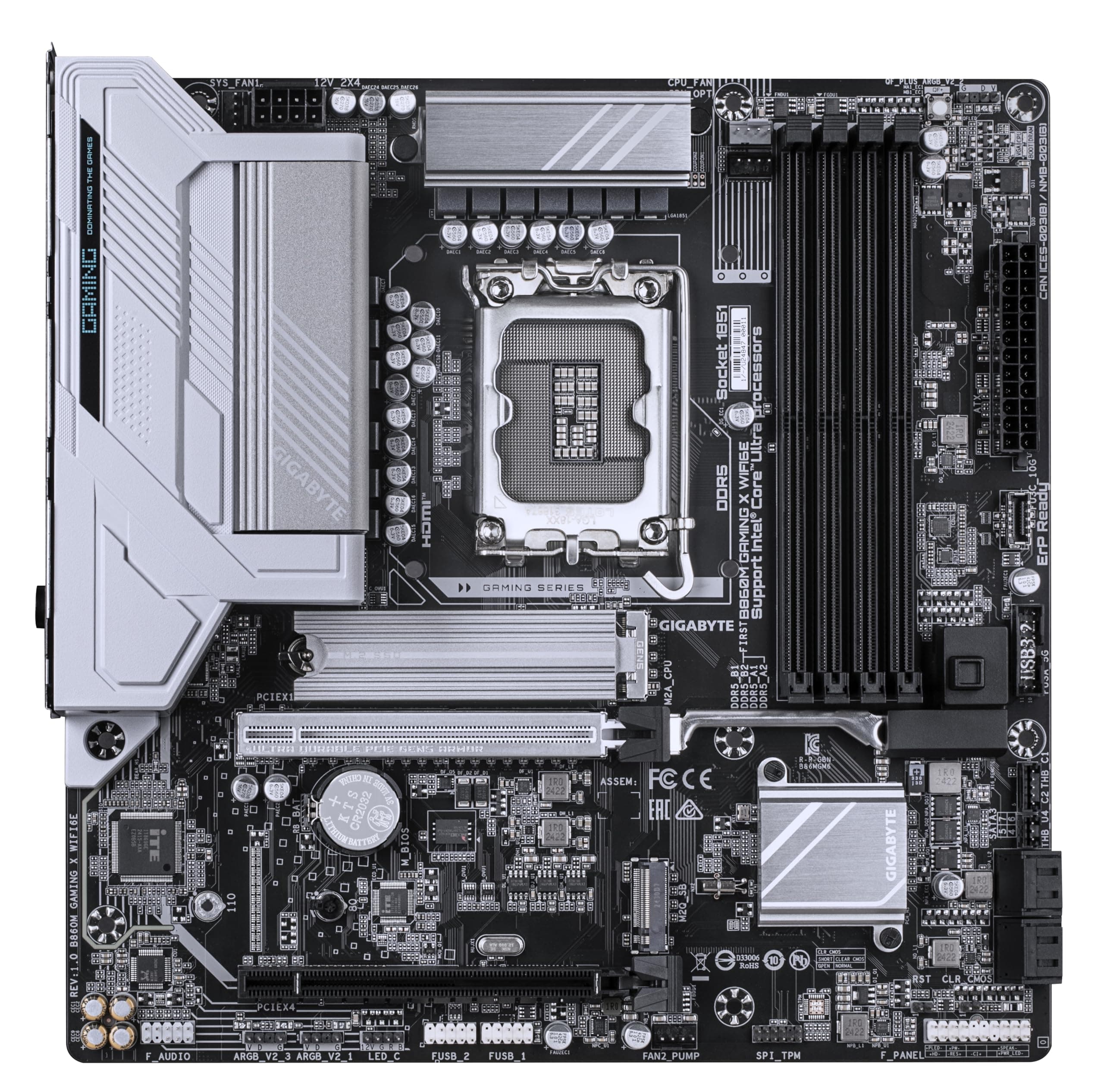GIGABYTE B860M Gaming X WIFI6E Mainboard - Intel Core Ultra CPUs, 8+1+2+2 Phasen VRM, bis zu 9200MHz DDR5, 1xPCIe 5.0 + 1xPCIe 4.0 M.2, 2,5 GbE LAN, WiFi 6E, USB 4 Bild 3