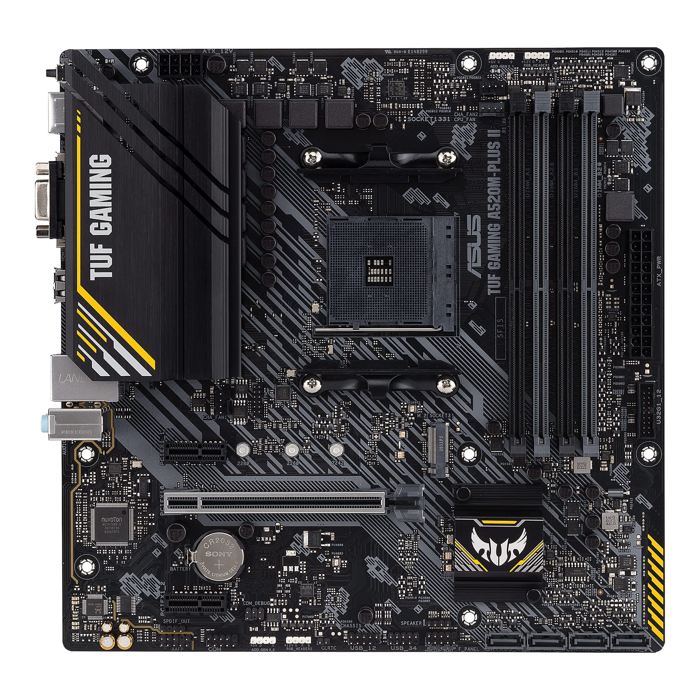 ASUS TUF Gaming A520M-Plus II Mainboard Sockel AM4 (AMD Ryzen, Micro-ATX, M.2, SATA 6Gbit/s, USB 3.2 Gen 2, Aura Sync) Bild 2