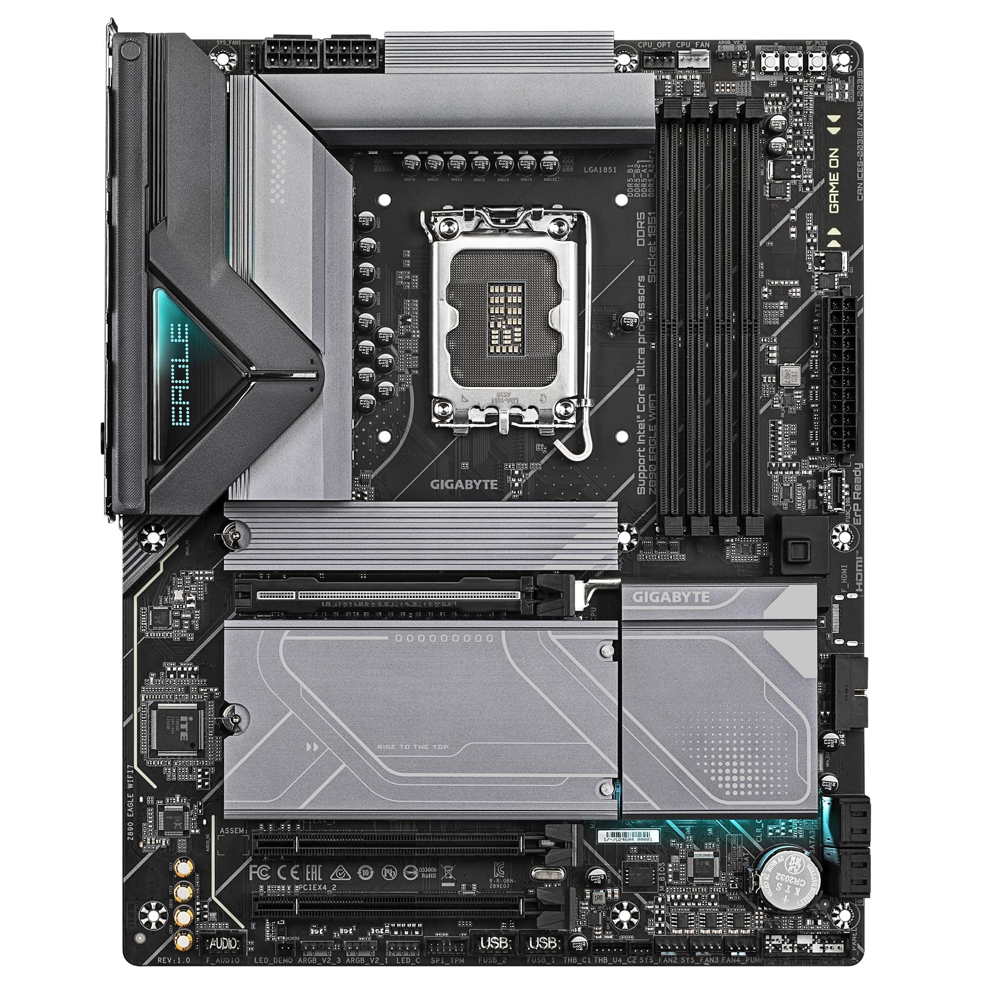 GIGABYTE Z890 Eagle WIFI7 Motherboard - Unterstützt Intel Core Ultra (Serie 2) CPUs, 14+1+2 Phasen VRM, bis zu 8800MHz DDR5 (OC), 1xPCIe 5.0 + 3xPCIe 4.0, Wi-Fi 7, 2.5GbE LAN, Thunderbolt 4 Bild 3