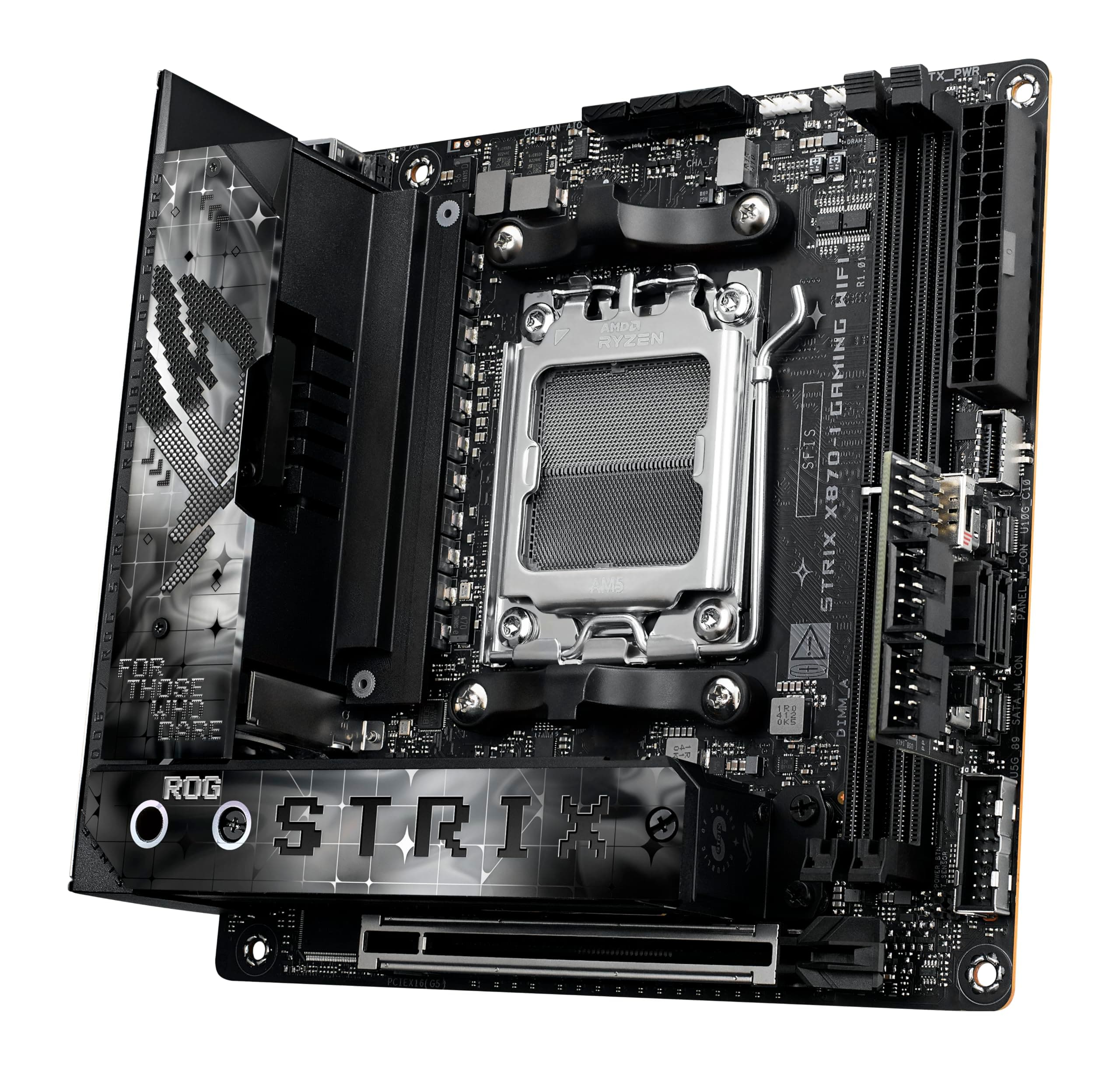 Asus Rog Strix X870-I Gaming Mainboard Sockel AM5 (AMD, X870, Mini-ITX, 10+2+1 Power Stages, Dynamic OC Switcher, Core Flex, DDR5, WiFi 7, M.2, PCIe 5.0) Bild 5