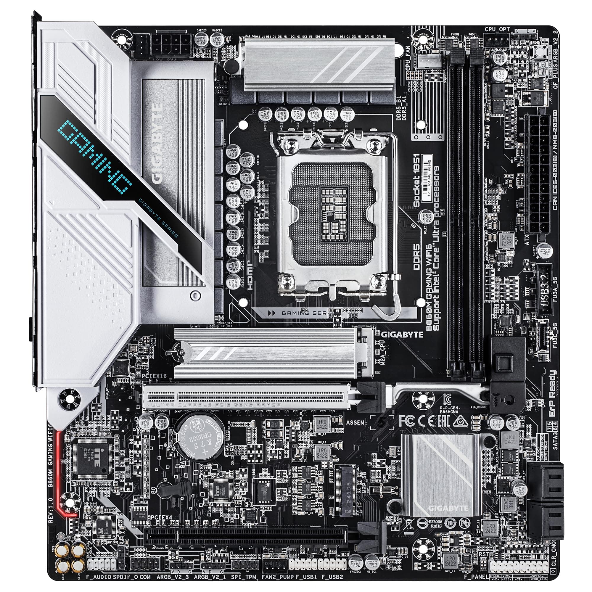 GIGABYTE B860M Gaming WIFI6 Mainboard - Intel Core Ultra Series CPUs, 8+1+2 Phases VRM, bis zu 9066MHz DDR5, 1xPCIe 5.0 + 1xPCIe 4.0 M.2, 2.5GbE LAN, WiFi 6, USB 3.2 Gen 1 Bild 3