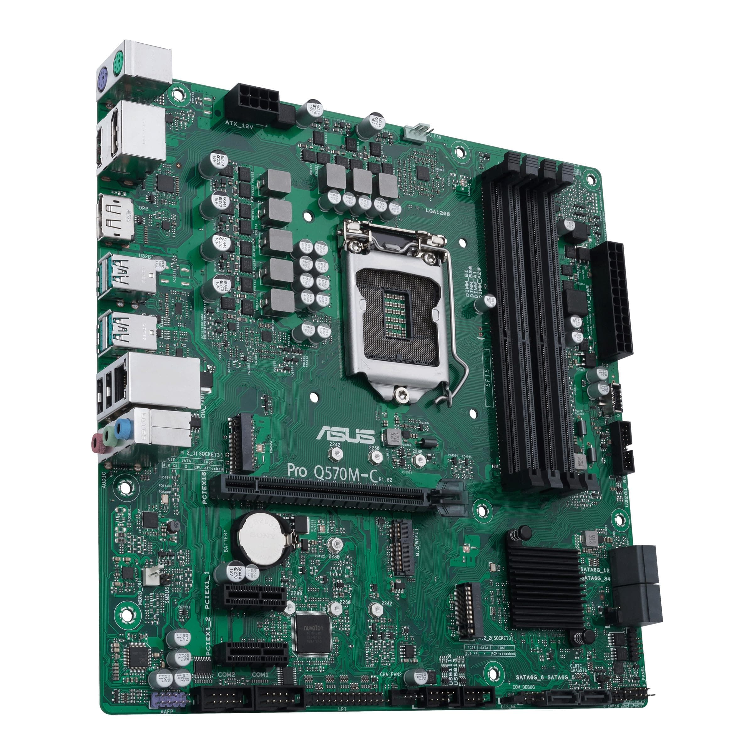 ASUS Pro Q570M-C/CSM Business-Mainboard Sockel Intel LGA 1200 (Micro-ATX, PCIe 4.0, DDR4 DIMM, Intel-vPro-Unterstützung, HDMI 2.0b (iGPU), DisplayPort 1.4a (iGPU), USB-A 3.1) Bild 3
