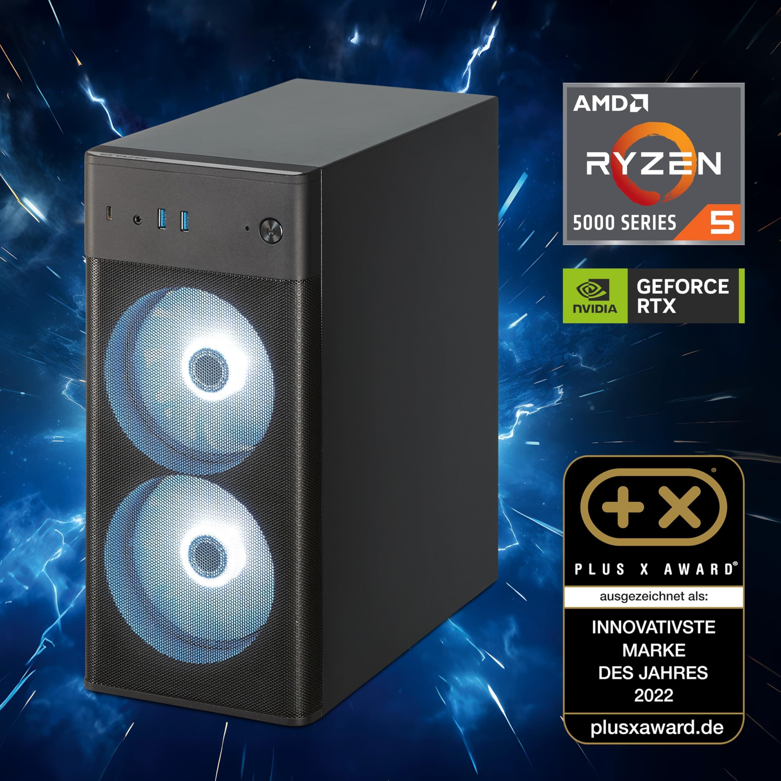 MEDION ERAZER Recon E45 Gaming PC (Ryzen 5 5500, 16GB DDR4 RAM, 1TB SSD, Geforce RTX 4060 8GB GDDR6, Windows 11 Home) Bild 2