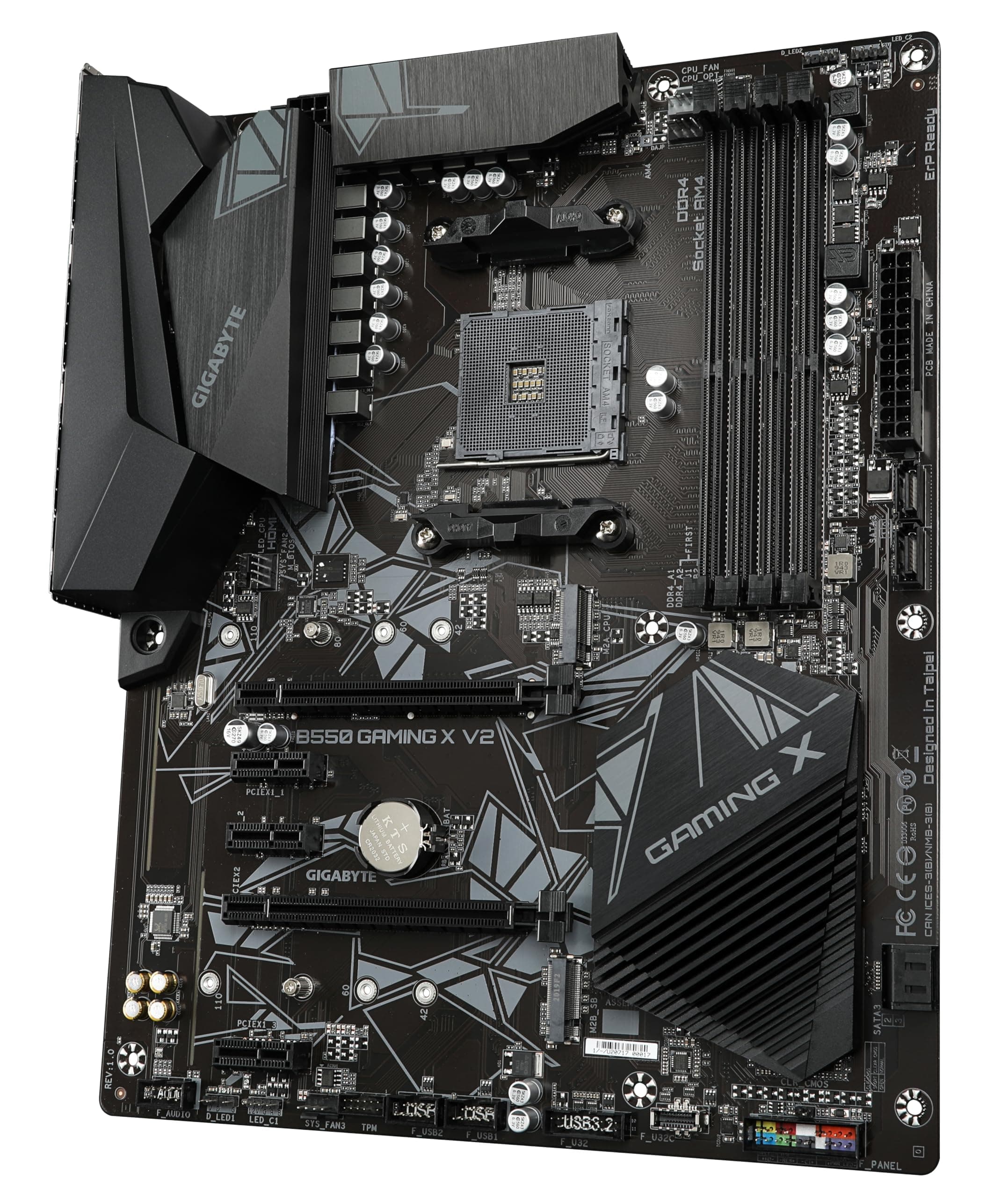 GIGABYTE B550 Gaming X V2 Mainboard – AMD Ryzen 5000 CPUs, ATX Mainboard, 10+3 Phasen VRM, bis zu 4733 MHz DDR4, PCIe 4.0 + PCIe 3.0 M.2, 1GbE LAN, USB 3.2 Gen 2 Bild 7