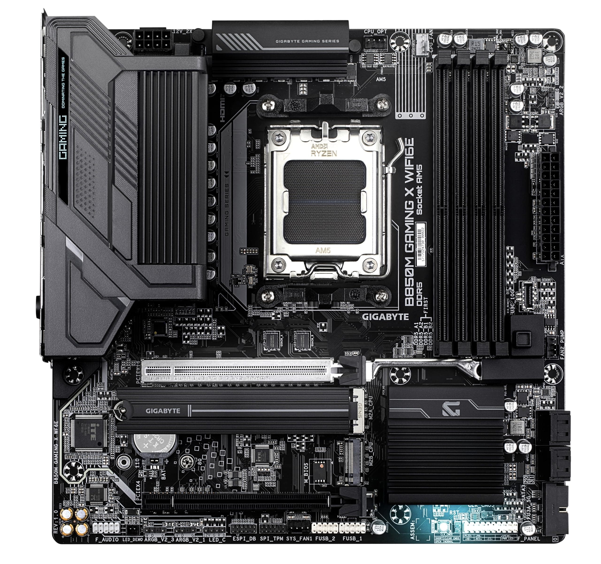 GIGABYTE B850M Gaming X WIFI6E Motherboard - AMD Ryzen 9000 Serien CPUs, 10+2+2 Phasen Digital VRM, bis zu 8200MHz DDR5 (OC), 1xPCIe 5.0 + 1xPCIe 4.0 M.2, 2.5LAN, WiFi 6E, USB 3.2 Gen 2. Bild 3