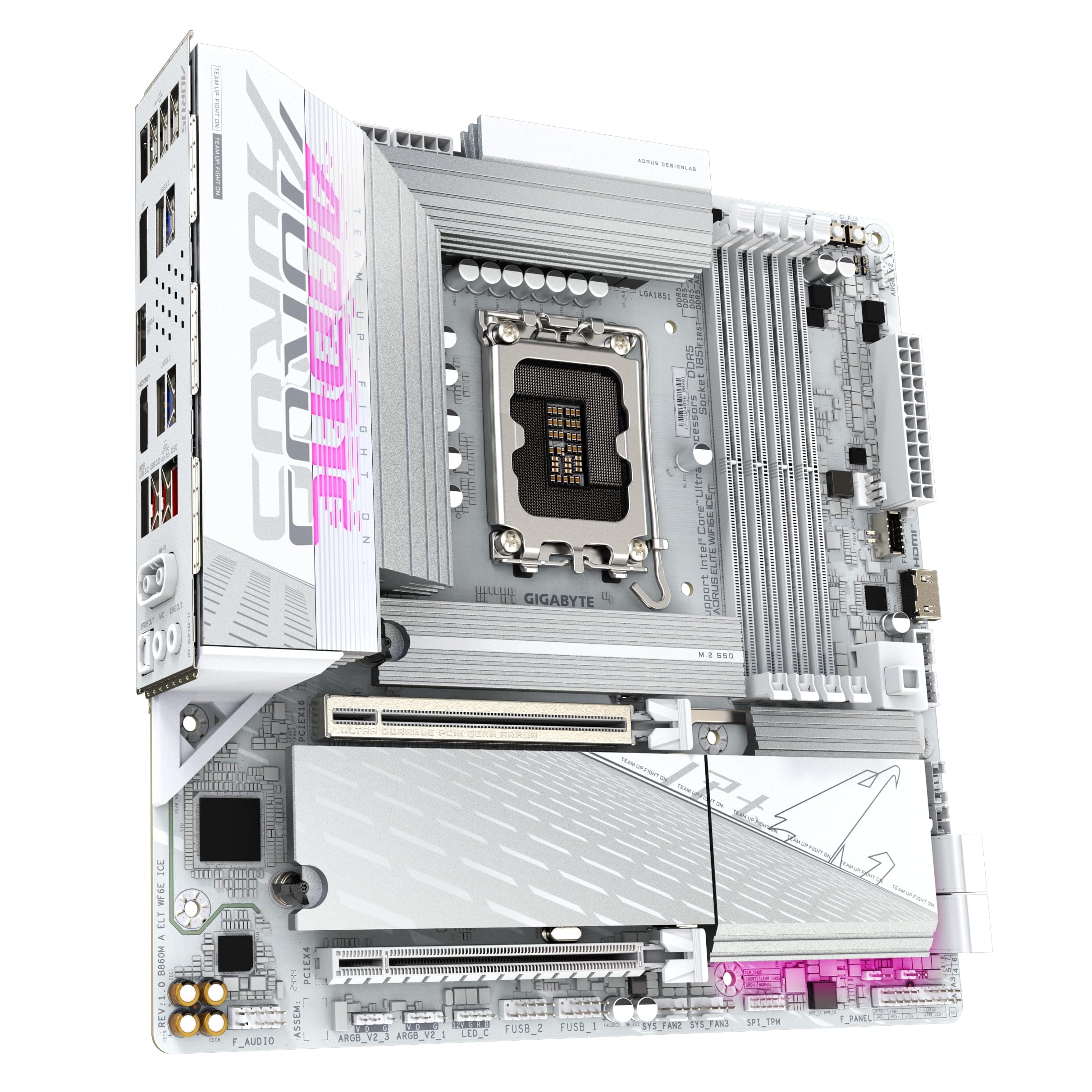 GIGABYTE B860M AORUS Elite WF6E Ice Mainboard - Intel Core Ultra CPUs, 12+1+2+1 Phasen VRM, bis zu 9200MHz DDR5, 1xPCIe 5.0 + 2xPCIe 4.0 M.2, 2,5 GbE LAN, WiFi 6E, USB 4 Bild 5