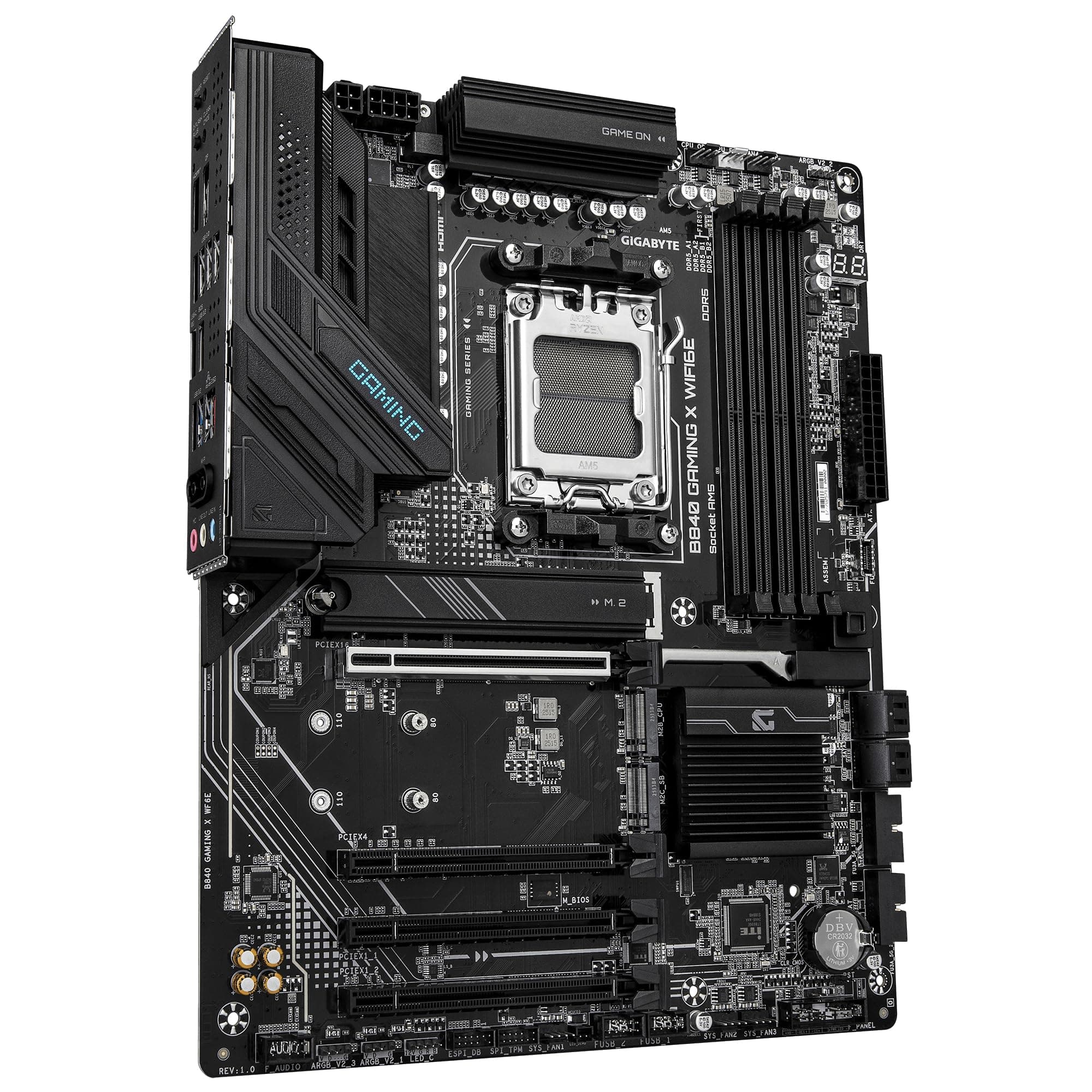 GIGABYTE B840 Gaming X WIFI6E Mainboard - AMD Ryzen 9000 Prozessoren, 12+2+2 Phasen VRM, bis zu 7600MHz DDR5(O.C), 2xPCIe 4.0 + 1xPCIe 3.0 M.2, Wi-Fi 6E, 2.5GbE LAN, USB 3.2 Gen 2 Bild 5