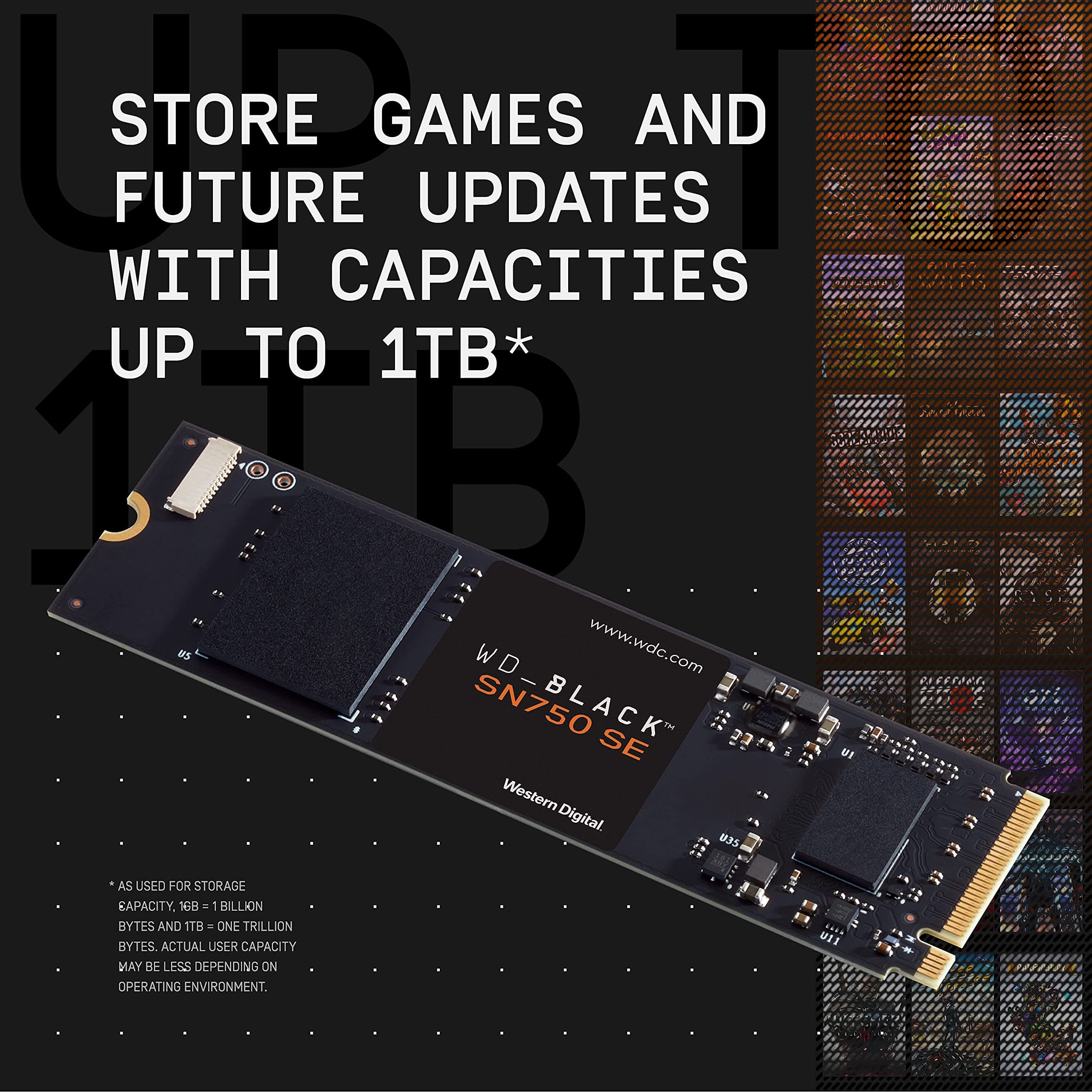 WD_BLACK SN750 SE 1TB M.2 2280 PCIe Gen4 NVMe Gaming SSD up to 3600 MB/s read speed Bild 3