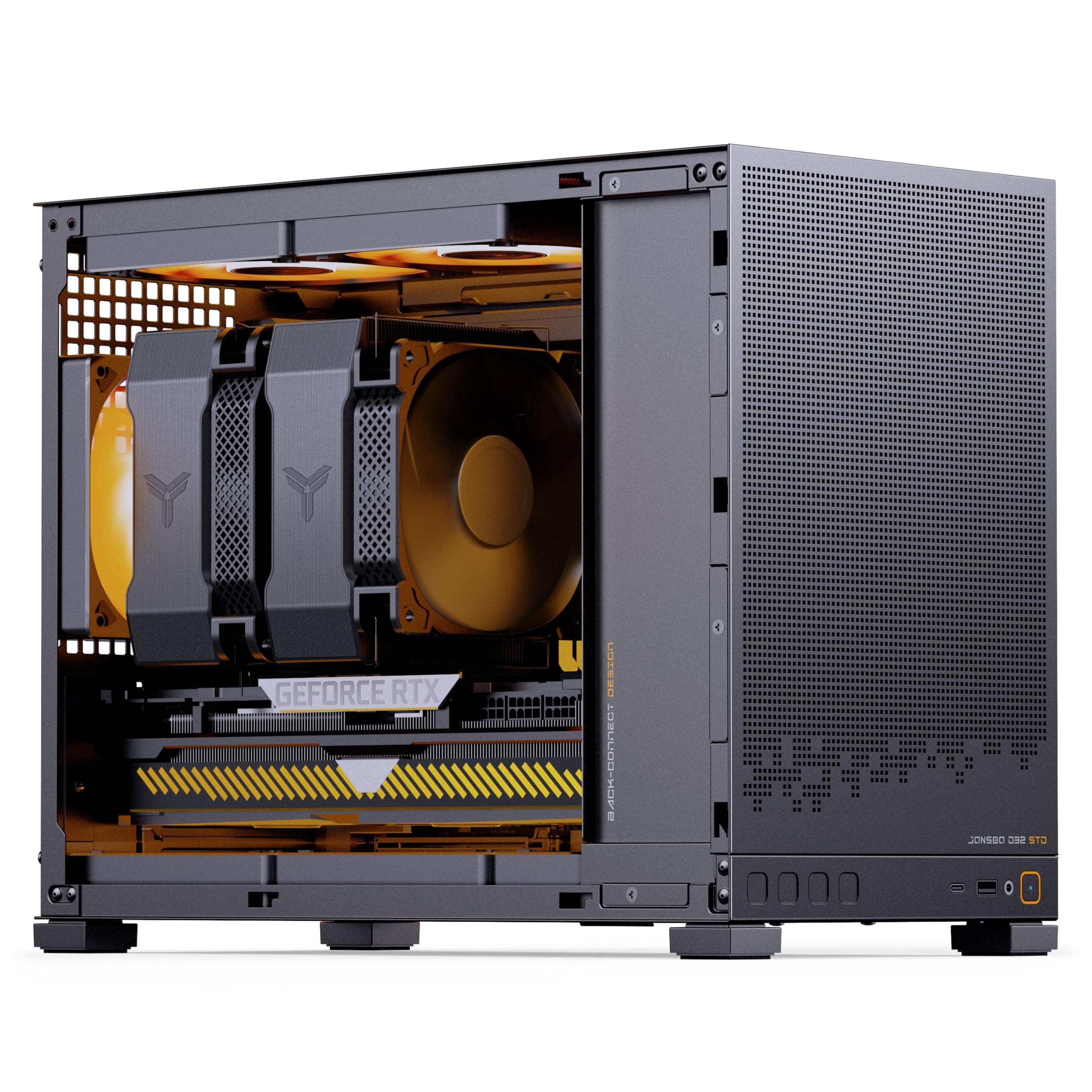 Jonsbo D32 STD Mesh PC-Gehäuse Schwarz | Mini Case für Micro-ATX, Back-Connect-kompatibel, starker Airflow, kompakt & stylish für Gaming Builds Bild 3