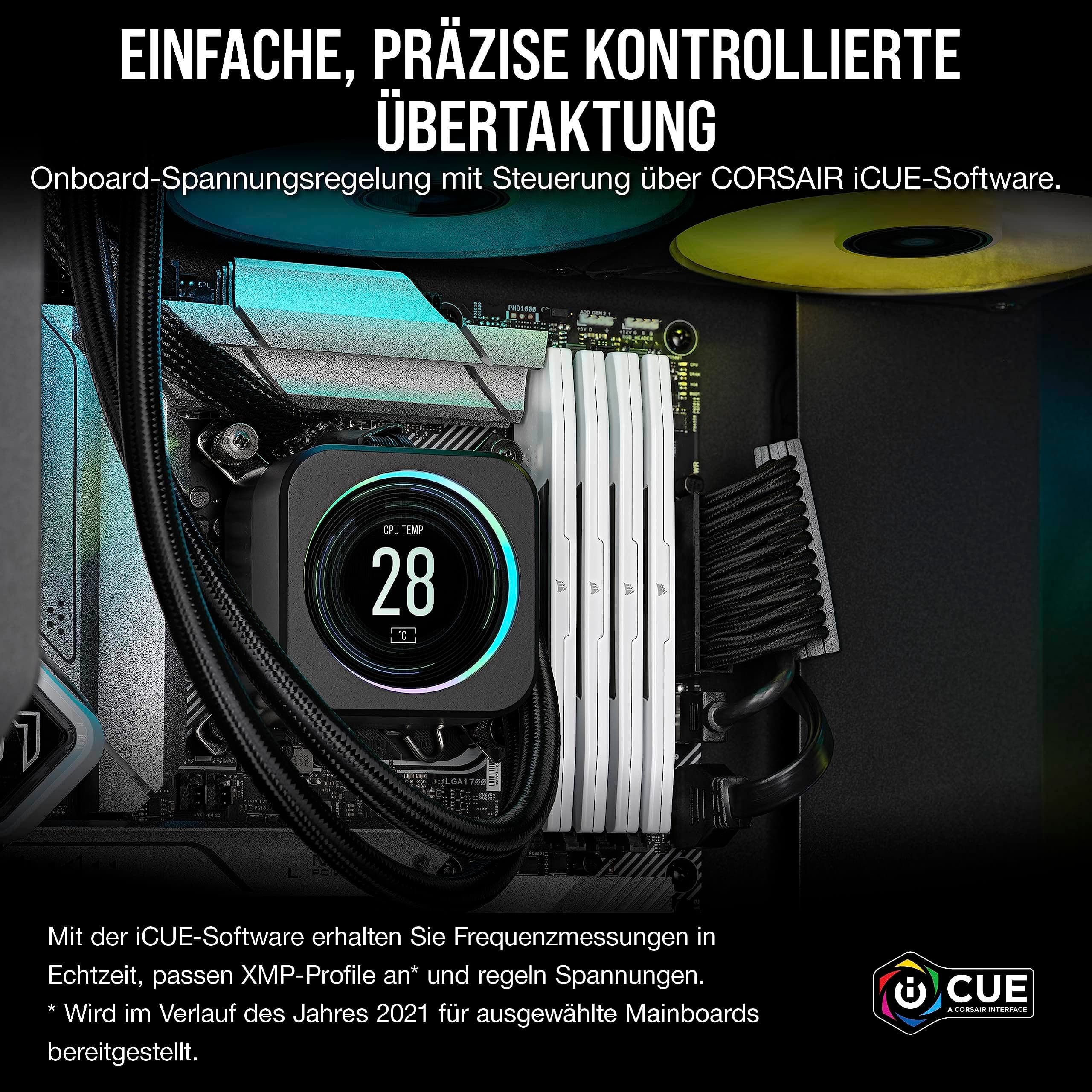CORSAIR VENGEANCE DDR5 RAM 64GB (2x32GB) Bis zu 5600MHz CL40 Intel XMP 3.0 Desktop-Arbeitsspeicher – Weiß (CMK64GX5M2B5600C40W) Bild 7