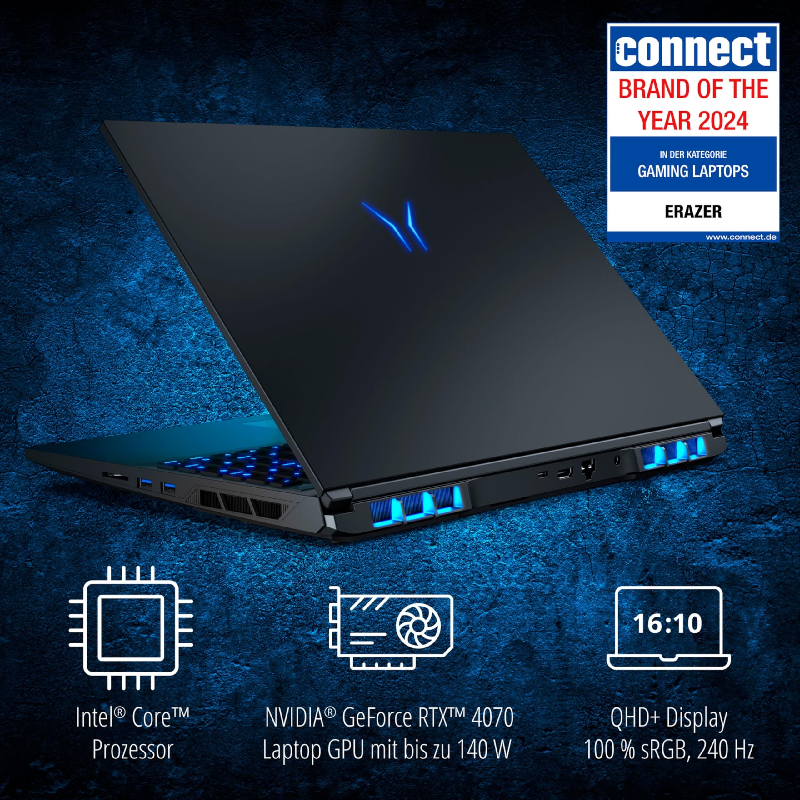 ERAZER Major X20 40,6 cm (16" Zoll 240Hz 100% sRGB) QHD+ Gaming Laptop (Intel Core i9-14900HX, 32GB DDR5 RAM, 2TB PCIe SSD, GeForce RTX 4070 8GB GDDR6, Win 11 Home) Core i9-14900HX 32.0 GB 2000 GB Nvidia GeForce RTX 4070 MD62617 Bild 3