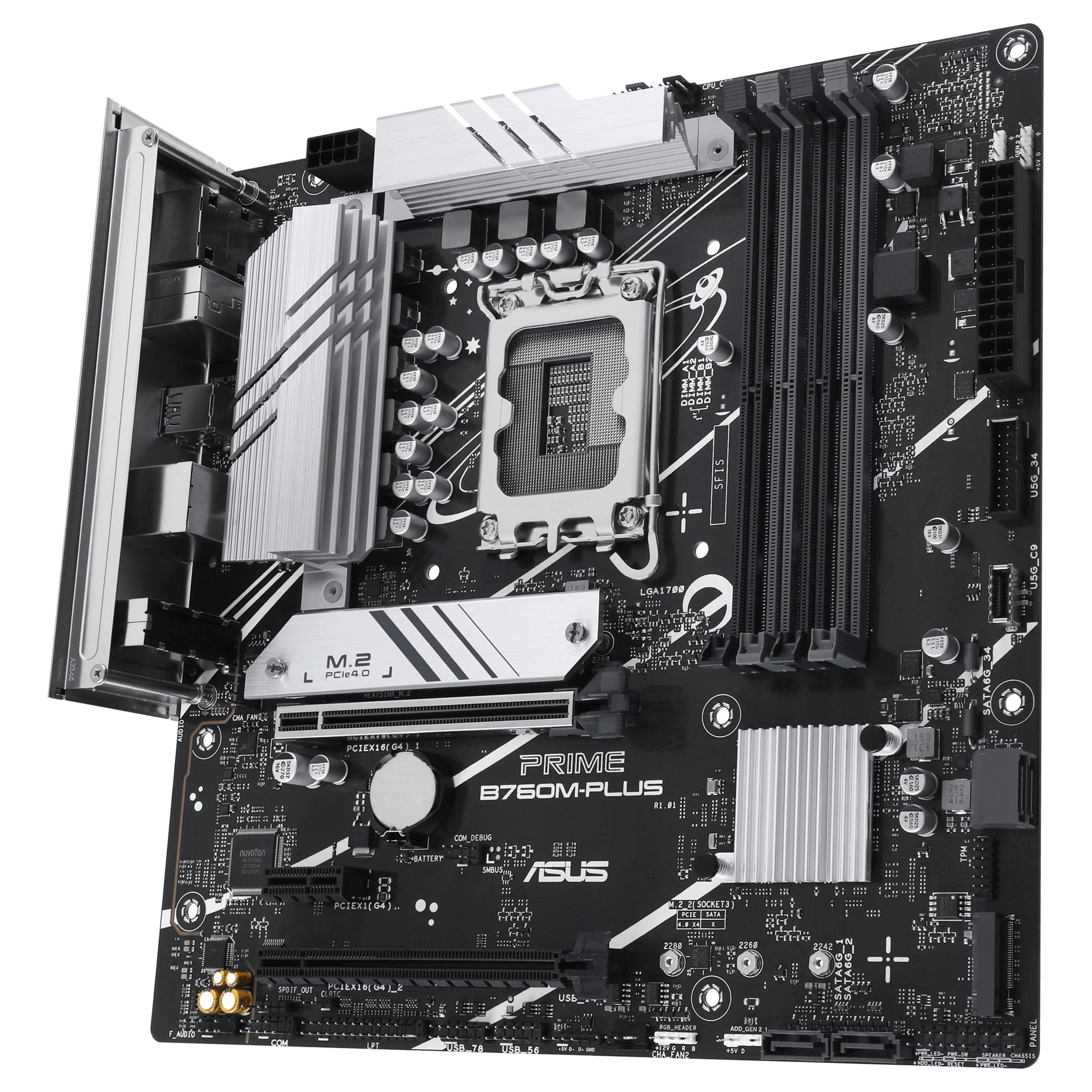 ASUS Prime B760M-PLUS Gaming Mainboard Sockel Intel LGA 1700 (mATX, PCIe 4.0, DDR5, 2X M.2, SATA 6Gbit/s, DisplayPort, HDMI, Aura Sync) Bild 7