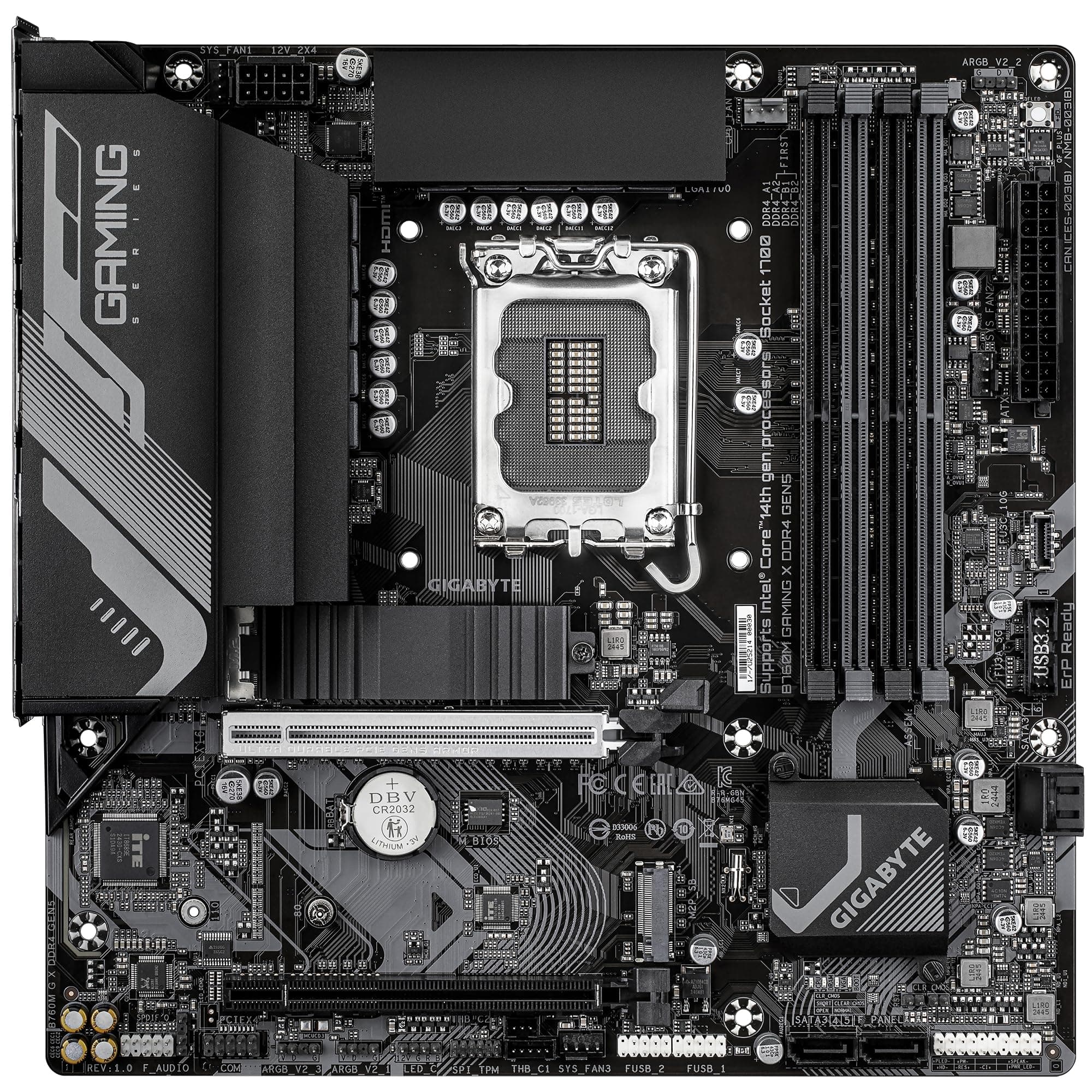 GIGABYTE B760M Gaming X DDR4 GEN5 Mainboard – Unterstützt Intel Core Prozessoren der 14. Generation, 8+1+1 Phasen VRM, bis zu 3200 MHz DDR4, 2 x PCIe 4.0 M.2, 2.5 GbE LAN, USB 3.2 Gen 1 Bild 3