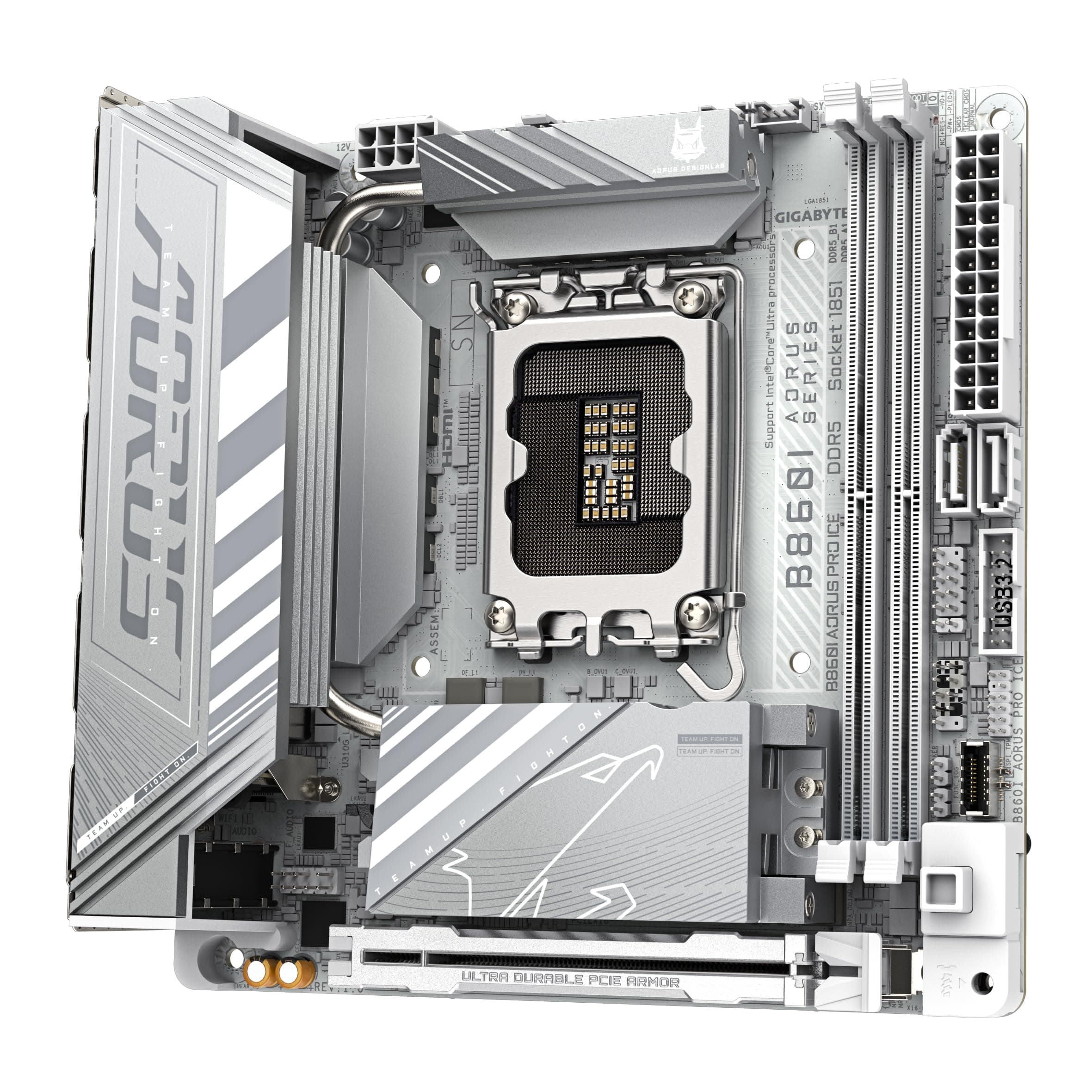 GIGABYTE B860I AORUS PRO Ice Mainboard - Intel Core Ultra CPUs, 8+1+2+1 Phasen VRM, bis zu 9200MHz DDR5, 1xPCIe 5.0 + 1xPCIe 4.0 M.2, 2,5 GbE LAN, WiFi 7, Thunderbolt 4 Bild 7