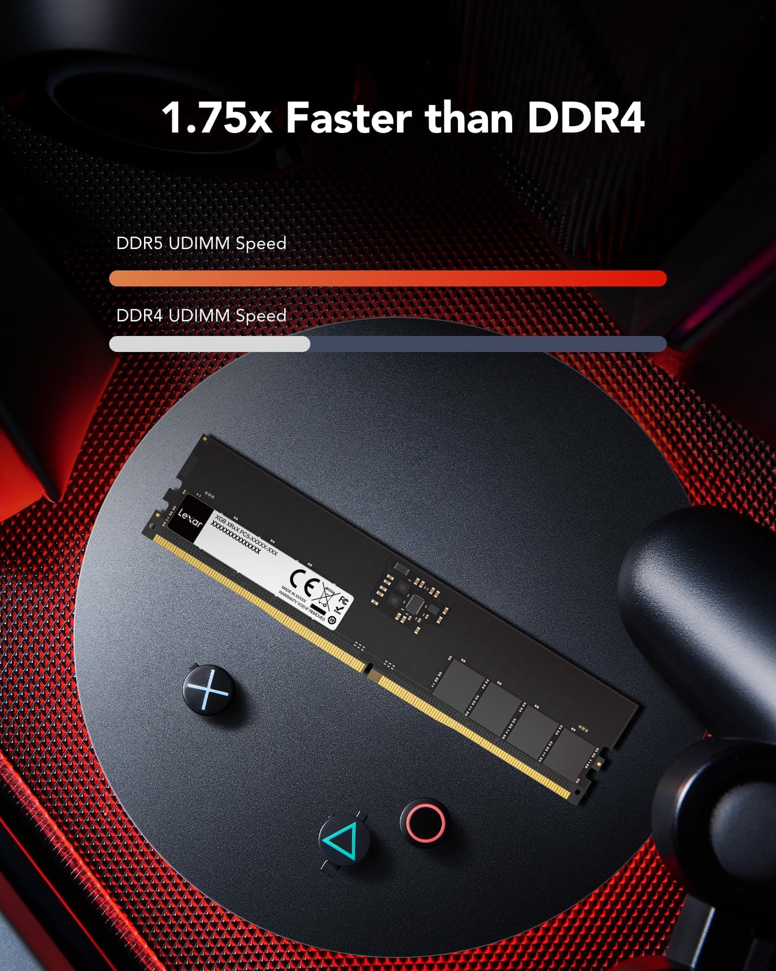 Lexar UDIMM 16 GB DDR5 RAM 5600 MHz, 288-Pin DDR5 UDIMM Computer RAM, Hochleistungs UDIMM Arbeitsspeicher für PC-Speicher, 1,1 V, CL46-45-45-90 DDR5 UDIMM 5600MHz 16GB Single Bild 7