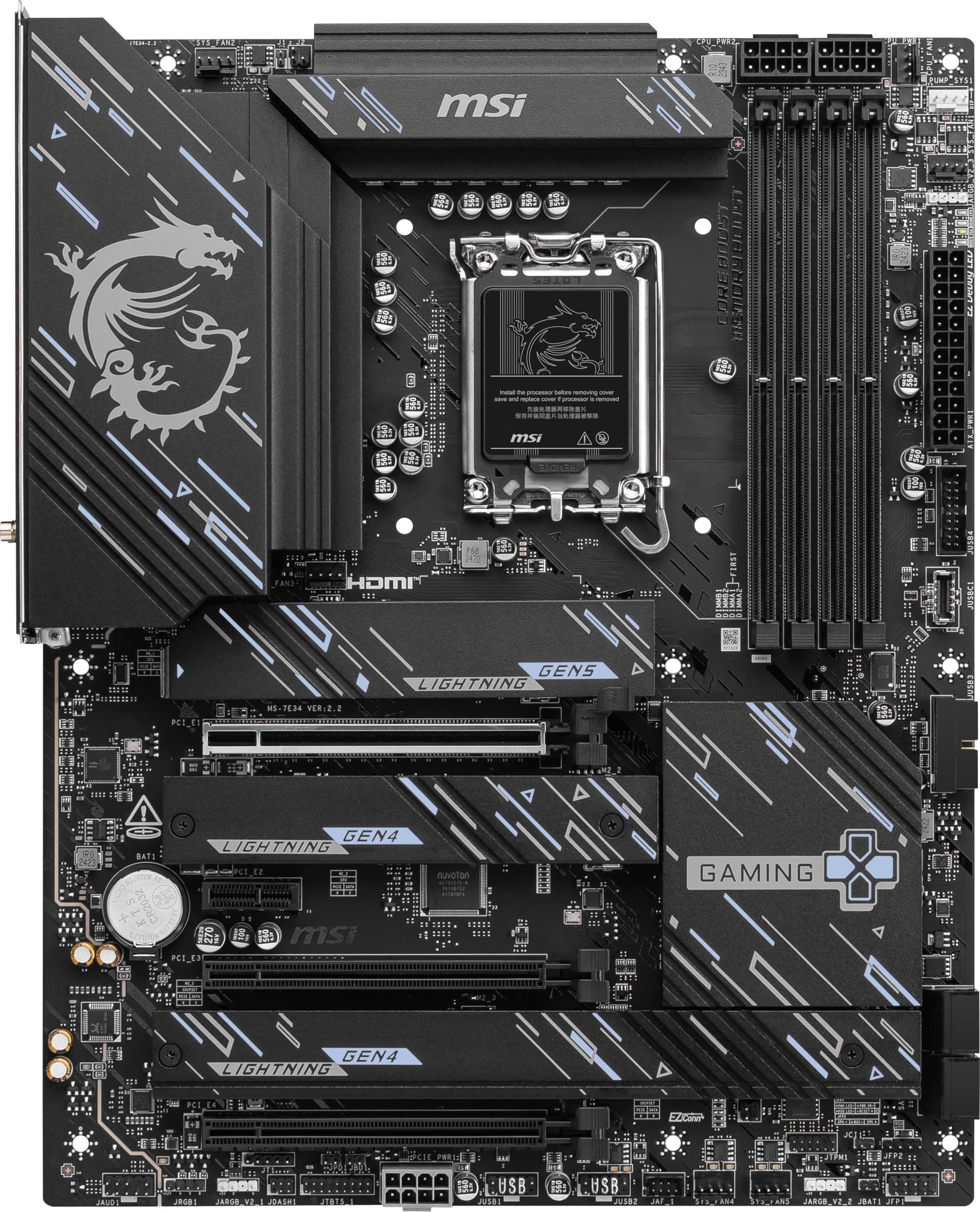 MSI Z890 Gaming Plus WiFi Gaming Mainboard (kompatibel mit Intel Core Ultra Series 2 Prozessoren, LGA 1851, DDR5, PCIe 5.0, M.2, SATA, 5Gbps LAN, USB Typ C, Wi-Fi 7, Bluetooth 5.4 Bild 3