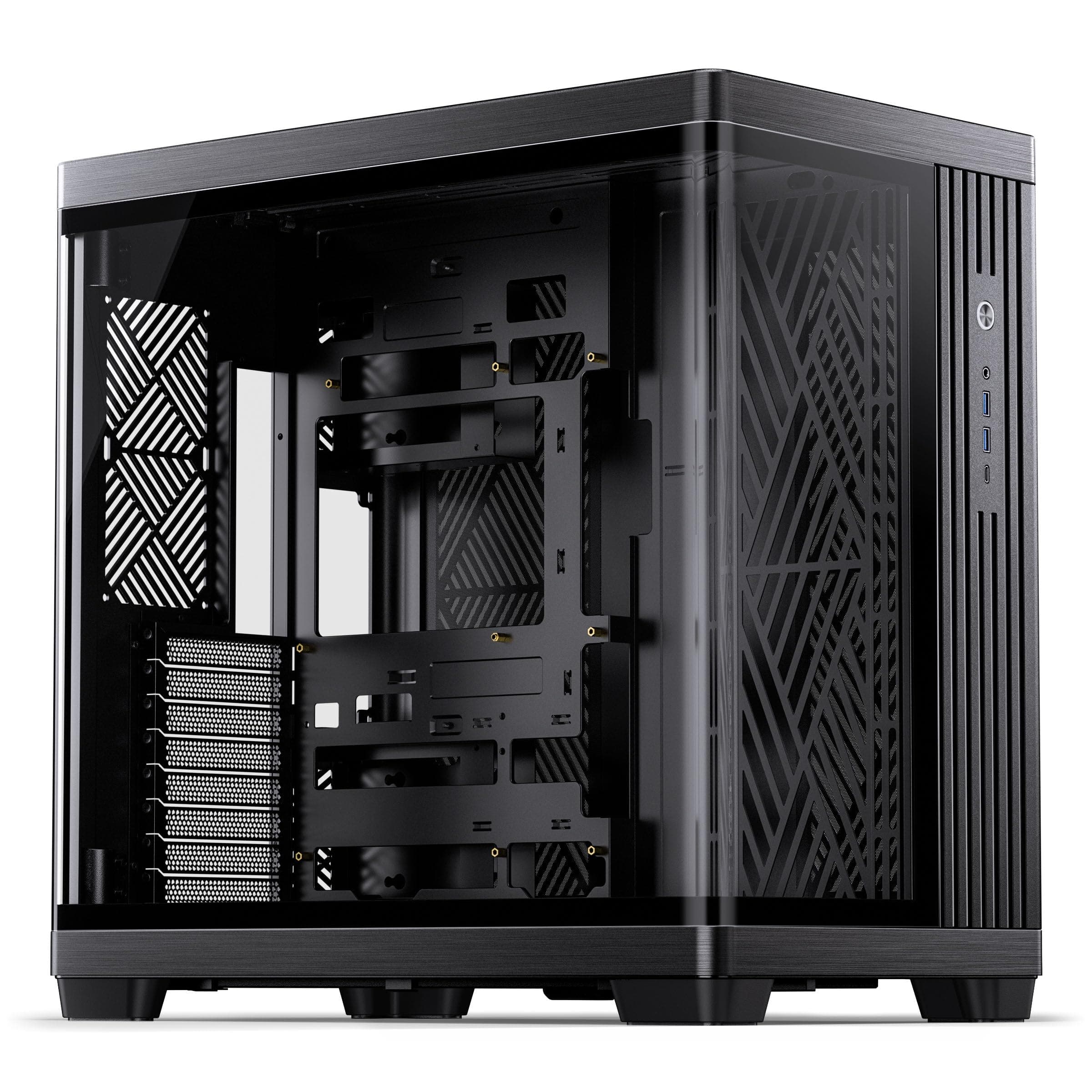 Jonsbo TK-4 PC-Gehäuse Schwarz | ATX Midi-Tower mit Panoramic Tempered Glass für 420 mm Radiatoren & 460 mm GPUs – Ready für Custom Loops