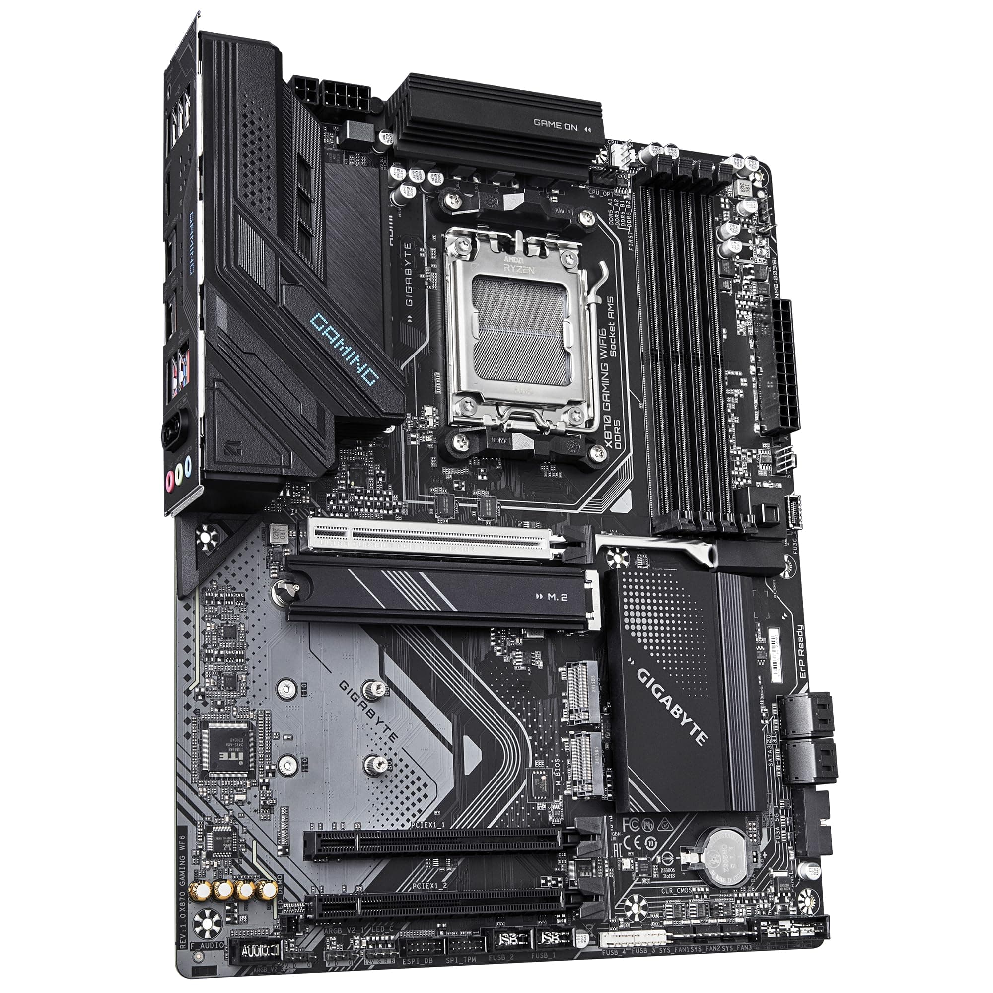 GIGABYTE X870 Gaming WIFI6 Motherboard - Unterstützt AMD Ryzen 9000 CPUs, 8+2+2 Phasen VRM, bis zu 8000MHz DDR5 (OC), 1x PCIe 5.0, Wi-Fi 6, 2.5GbE LAN, USB 4 Bild 5