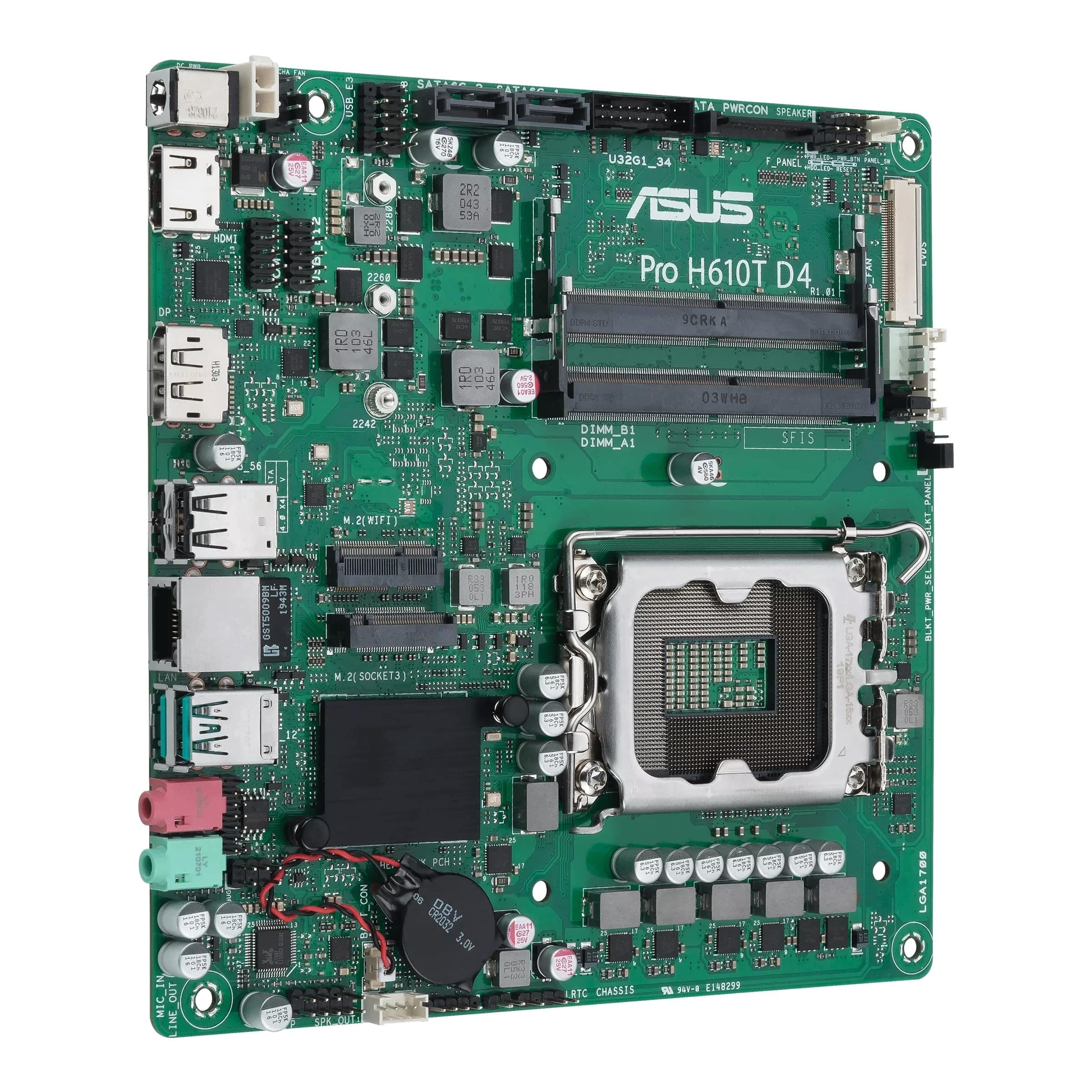 ASUS Pro H610T D4-CSM Business-Mainboard Sockel Intel LGA 1700 (Thin Mini-ITX, PCIe 4.0, DDR4, HDMI, DisplayPort, USB-A USB 3.2 Gen2) Bild 5