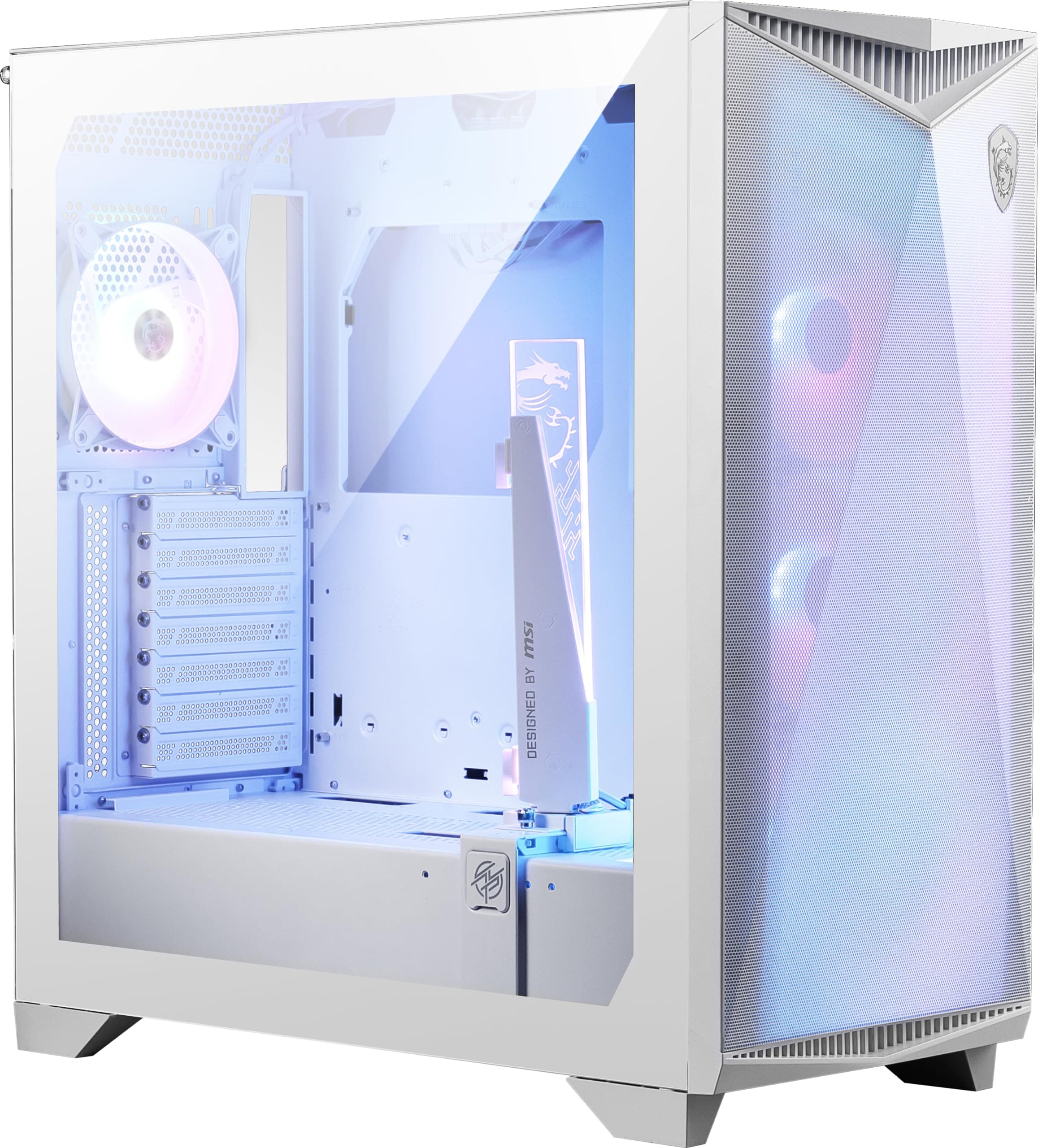MSI MPG GUNGNIR 300R Airflow White Mid-Tower PC-Gehäuse - E-ATX Kapazität, Grafikkartenständer, schaltbare Halterung, ARGB-PWM-Lüfter, Staubfilter, Kabelführung, USB 3.2 Gen 2x2 Typ-C Bild 3