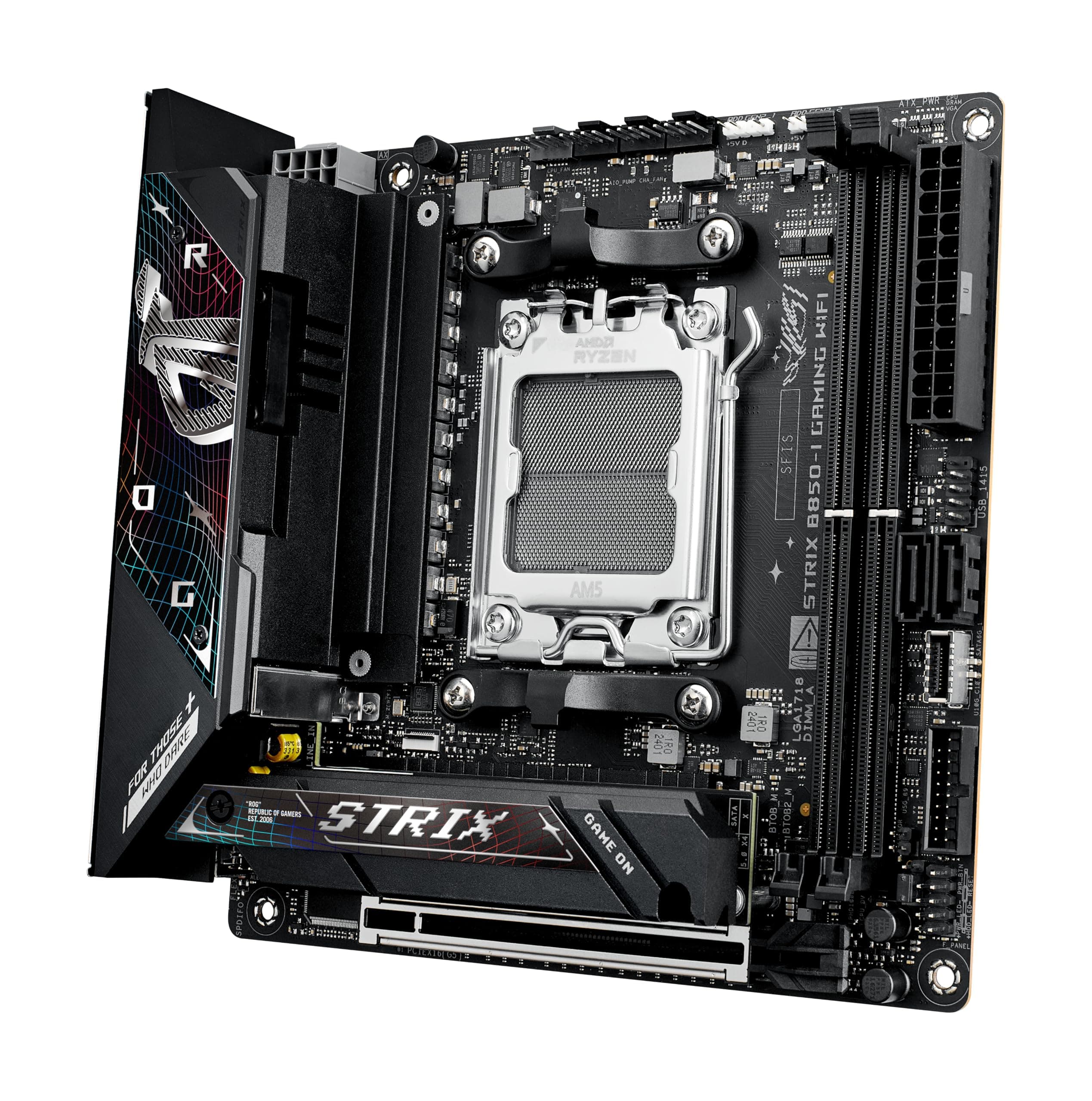 ASUS ROG Strix B850-I Gaming WiFi Mainboard Sockel AMD AM5 (AMD B850, mini-ITX, DDR5 Speicher, PCIe 5.0, WiFi 7, 2X M.2, Aura Sync) Bild 3