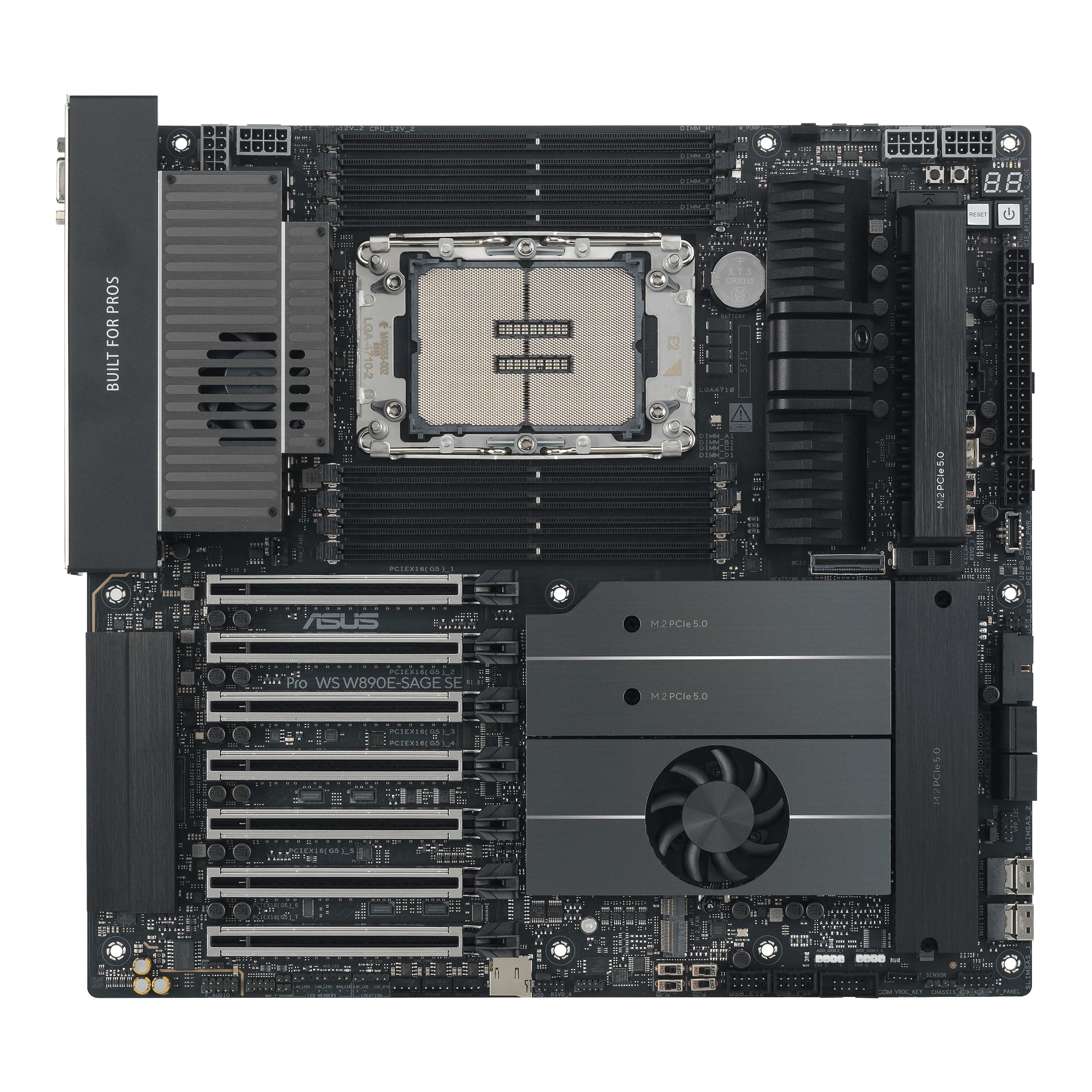 ASUS PRO WS W890E-SAGE SE Intel LGA4710-2 EEB Workstation-Mainboard (7 PCIe 5.0 x16 Steckplätze, Multi-GPU-Unterstützung, Robustes 16+2+2+1+2 Power-Stage-Design, 4 PCIe 5.0 M.2 Steckplätze) Bild 3