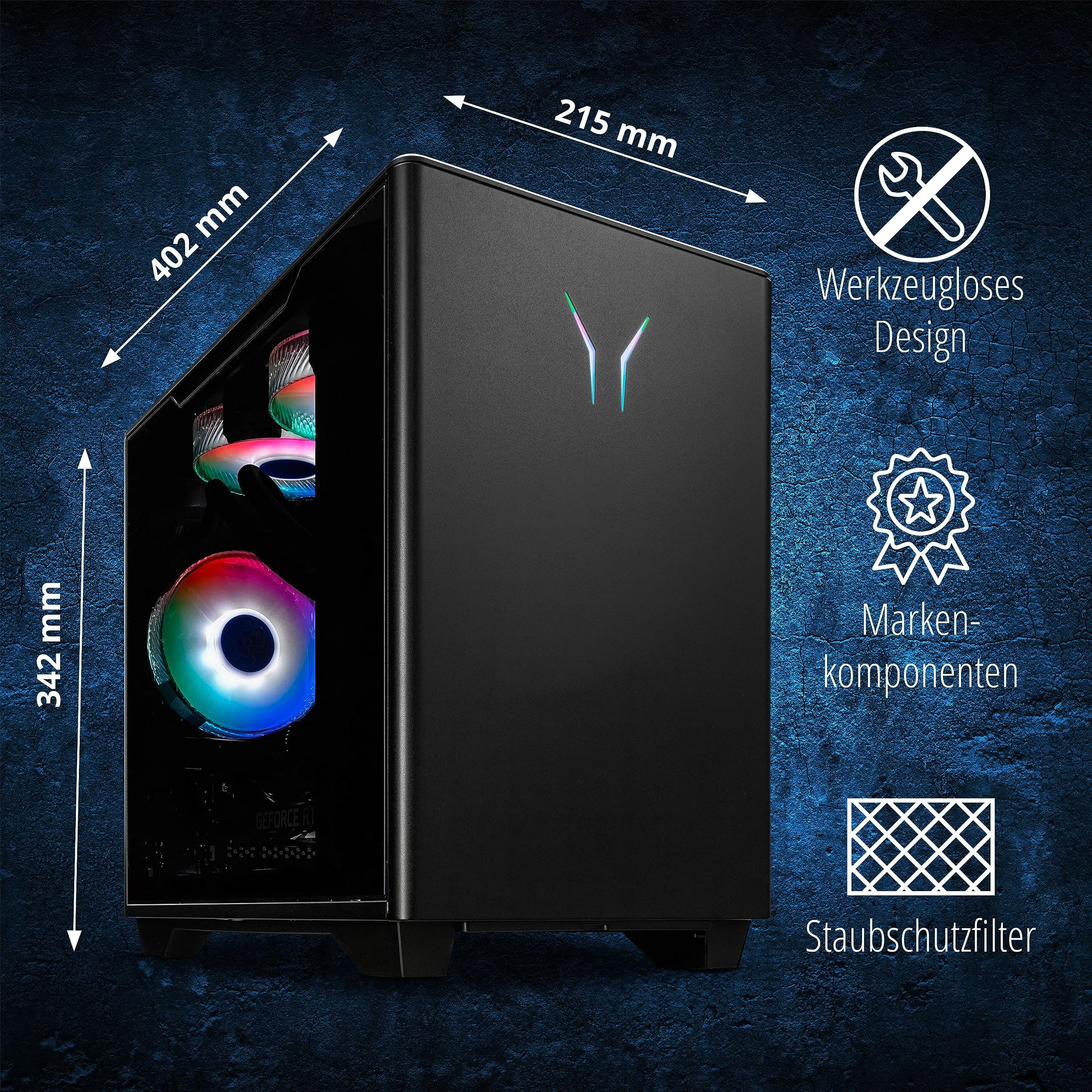 ERAZER Bandit P20 Gaming Desktop PC (Intel Core i7-12700, 16GB DDR4 RAM, NVIDIA GeForce RTX 4060 8GB GDDR6, 1TB PCIe SSD, Win 11 Home) Bild 3