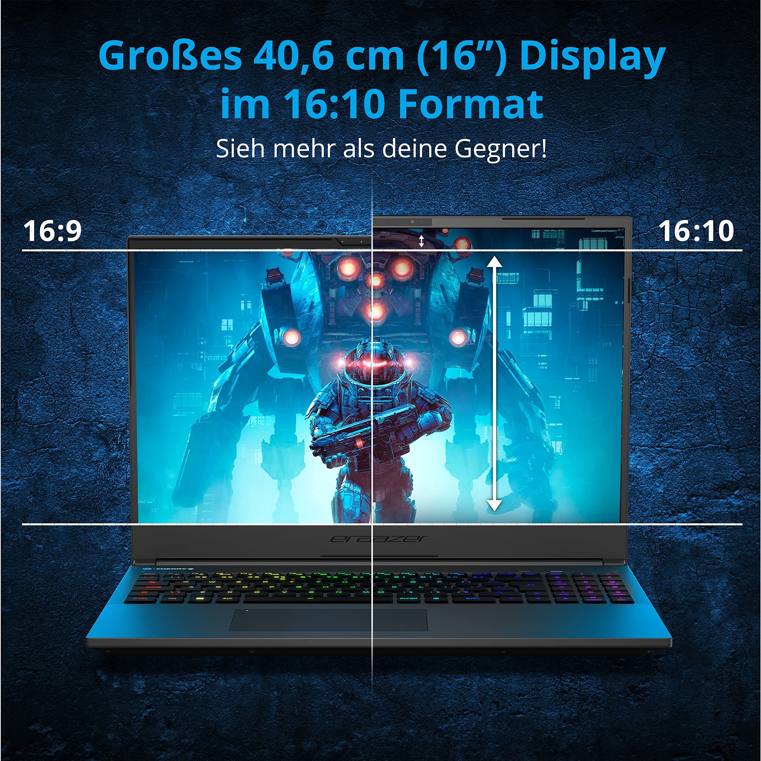 ERAZER Major X20 40,6 cm (16" Zoll 240Hz 100% sRGB) QHD+ Gaming Laptop (Intel Core i9-14900HX, 32GB DDR5 RAM, 2TB PCIe SSD, GeForce RTX 4070 8GB GDDR6, Win 11 Home) Core i9-14900HX 32.0 GB 2000 GB Nvidia GeForce RTX 4070 MD62617 Bild 4